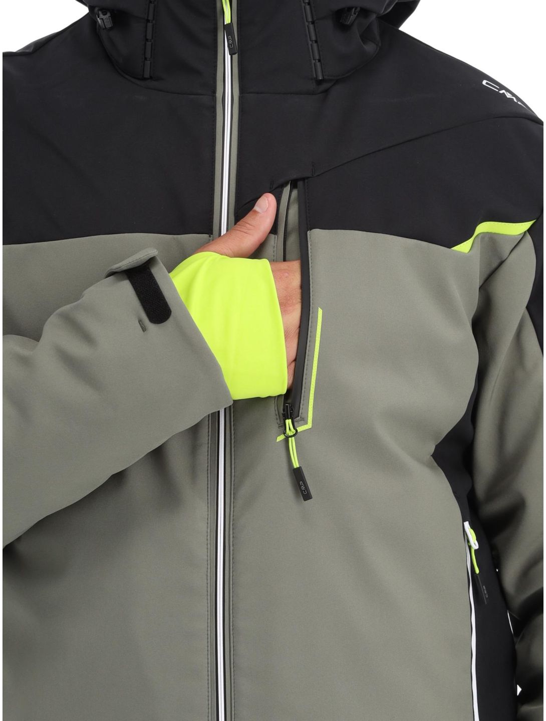 CMP, 33W0897 chaqueta de esquí softshell hombres Kaki verde 