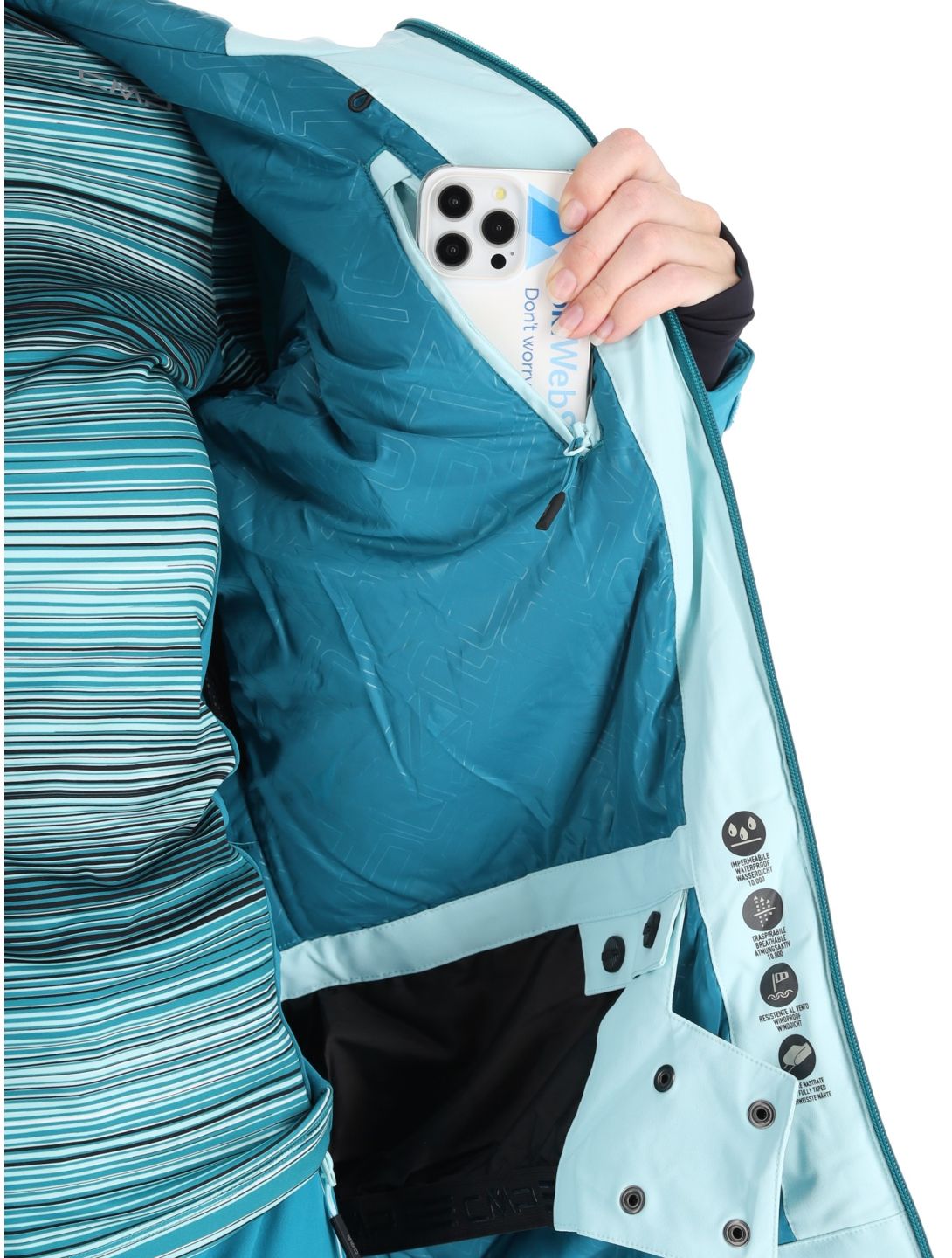 CMP, 34W2506 chaqueta de esquí mujeres Aqua azul 