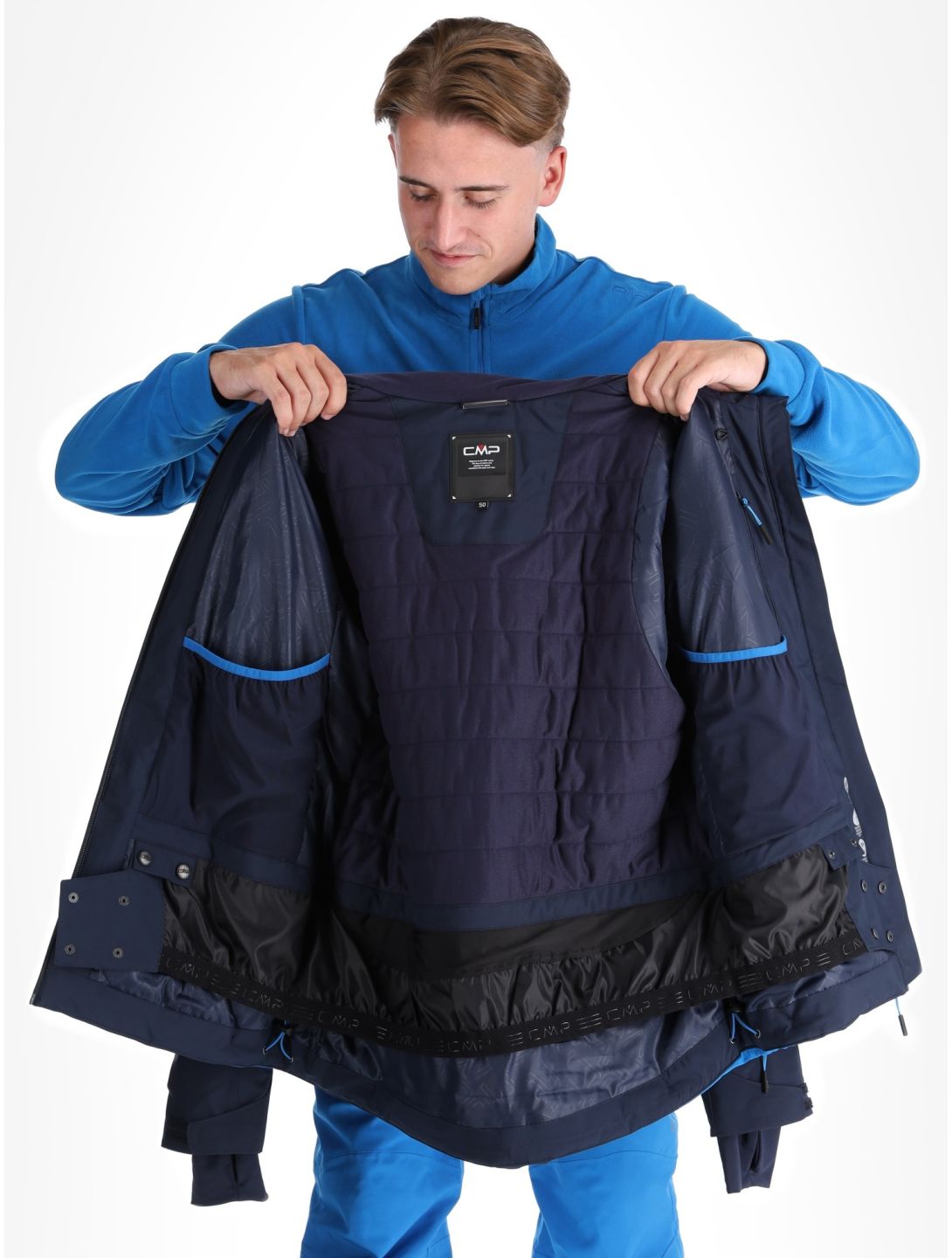 CMP, 34W4677 chaqueta de esquí hombres Black Blue azul 