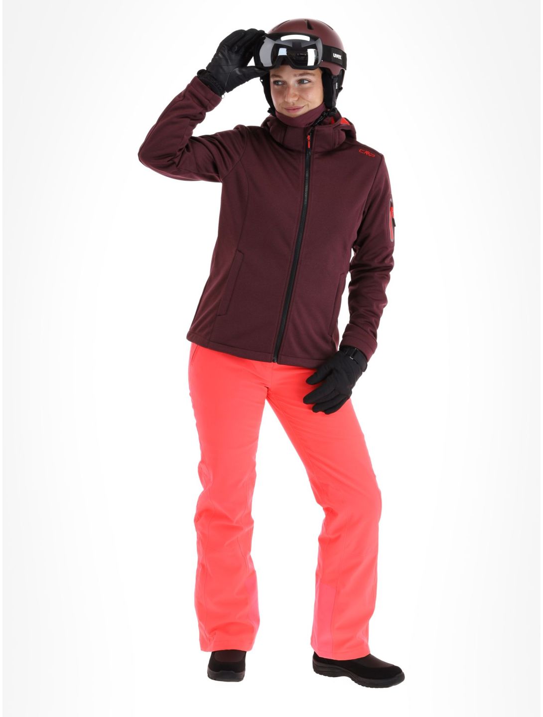 CMP, 39A5006M chaqueta de esquí softshell mujeres Burgundy Mel. borgoña 