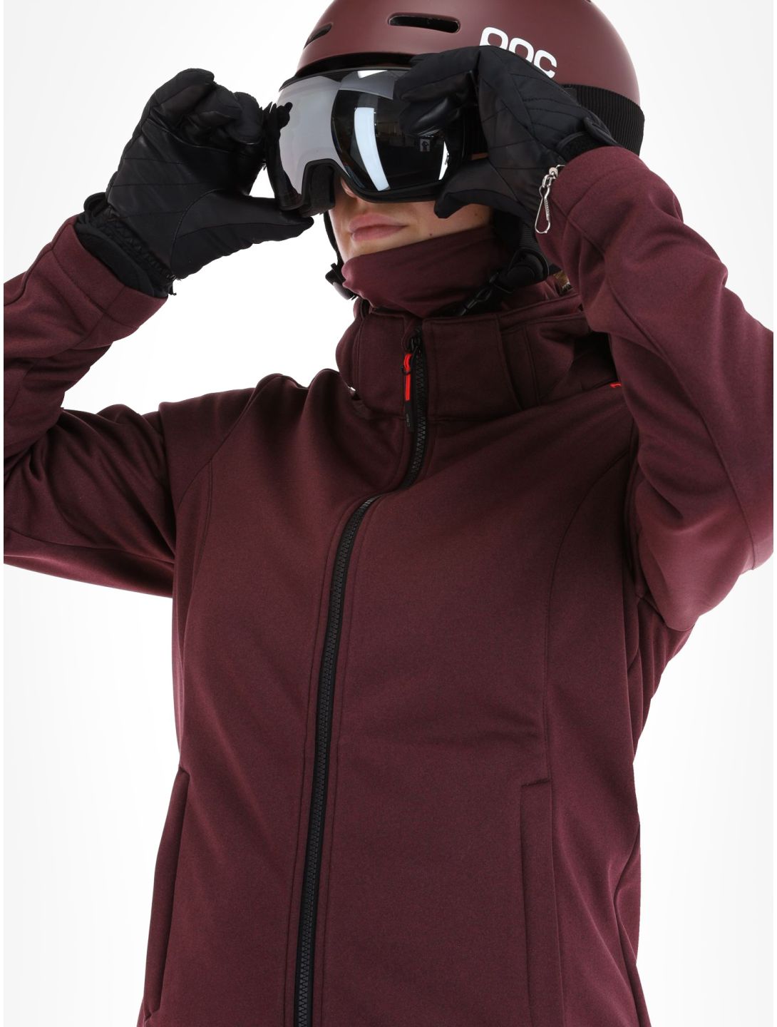 CMP, 39A5006M chaqueta de esquí softshell mujeres Burgundy Mel. borgoña 