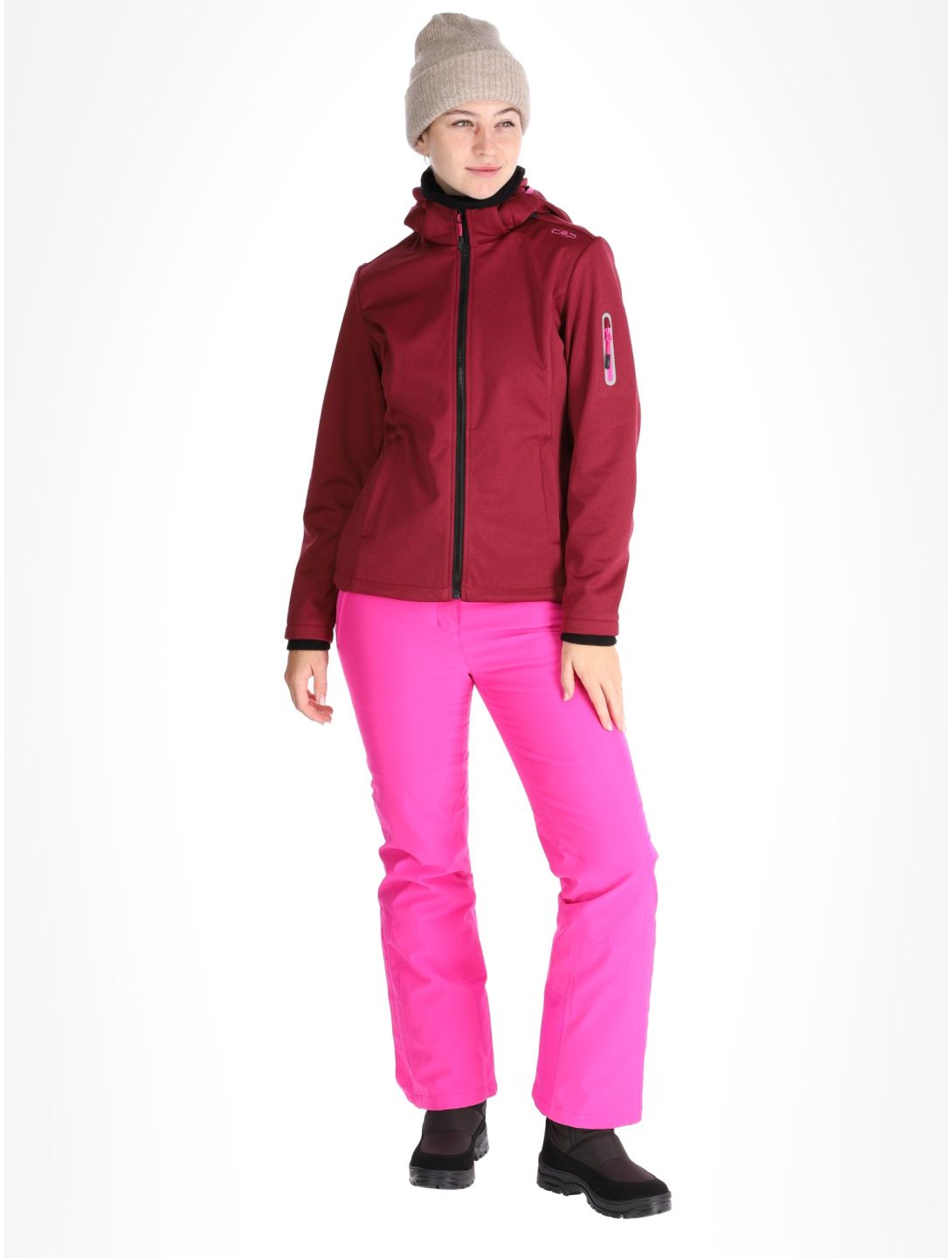 CMP, 39A5006M chaqueta de esquí softshell mujeres Anemone Melange / Festival rojo 