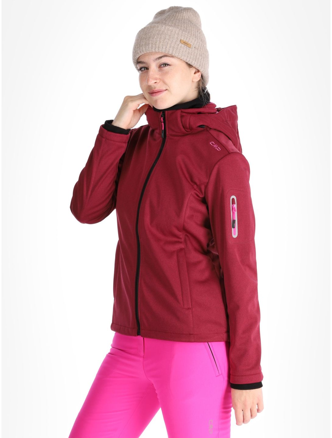 CMP, 39A5006M chaqueta de esquí softshell mujeres Anemone Melange / Festival rojo 