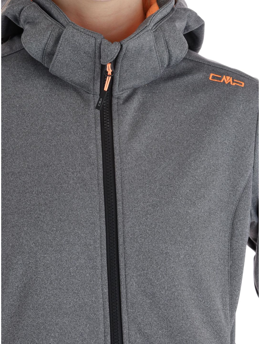 CMP, 39A5006M chaqueta de esquí softshell mujeres Black Mel. Melon naranja, negro 