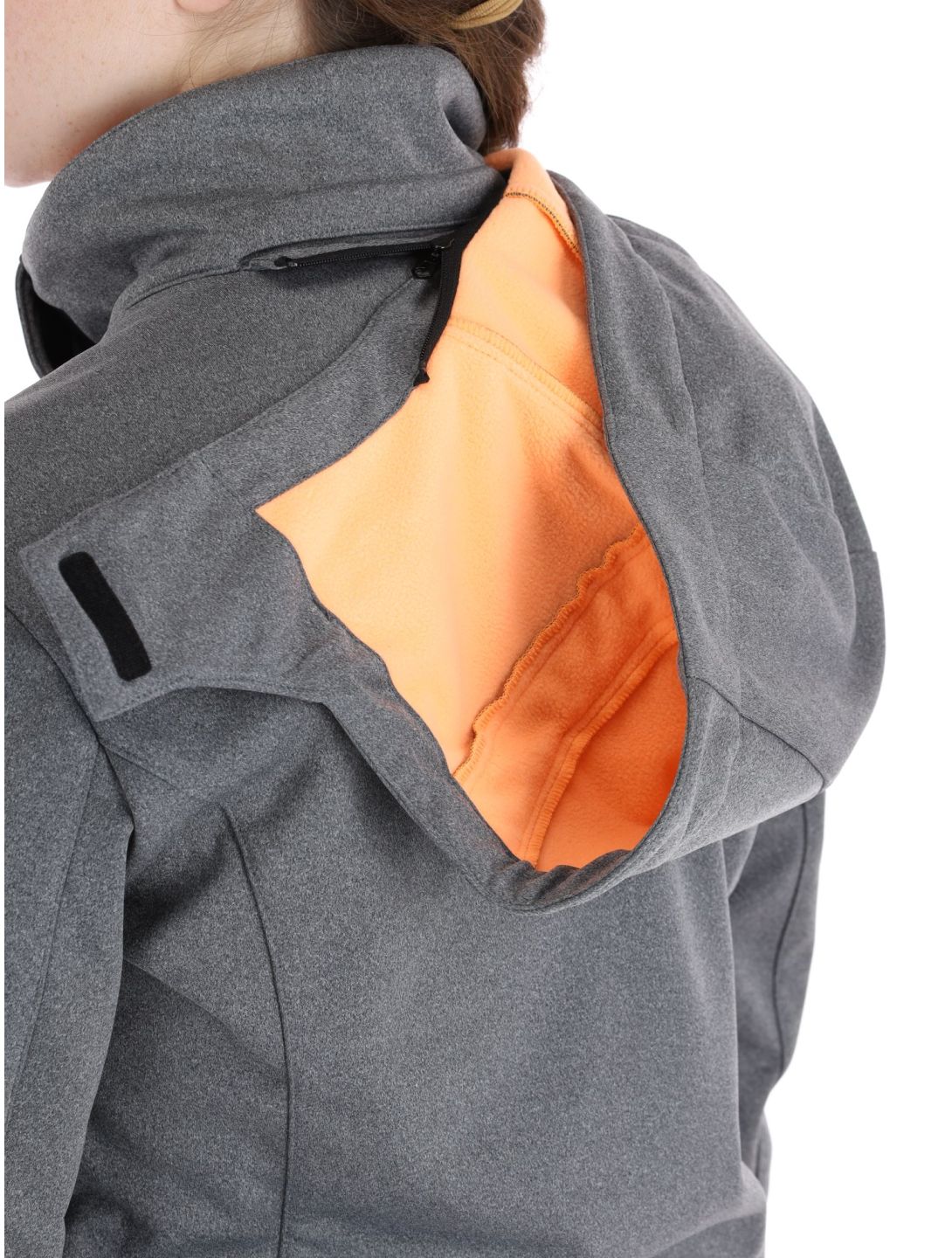 CMP, 39A5006M chaqueta de esquí softshell mujeres Black Mel. Melon naranja, negro 