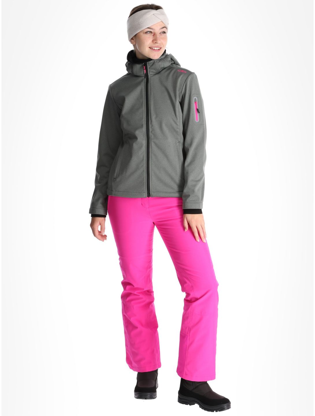 CMP, 39A5006M chaqueta de esquí softshell mujeres Mineral Melange verde 