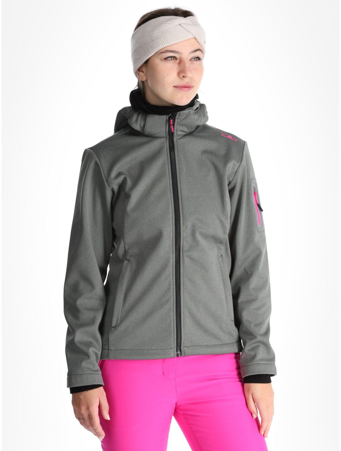 CMP, 39A5006M chaqueta de esquí softshell mujeres Mineral Melange verde 