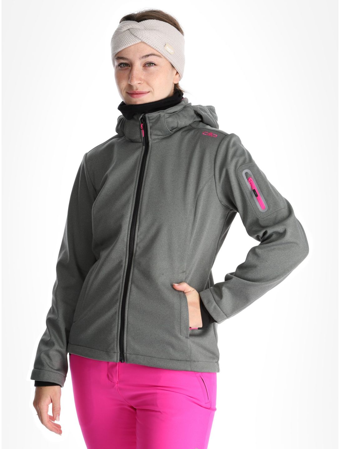 CMP, 39A5006M chaqueta de esquí softshell mujeres Mineral Melange verde 