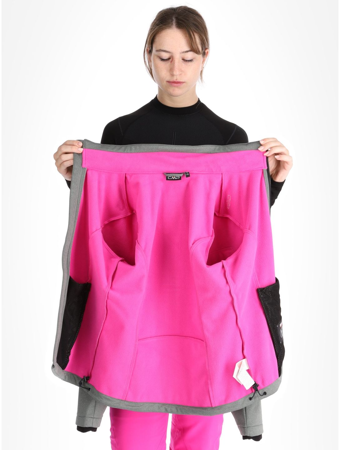 CMP, 39A5006M chaqueta de esquí softshell mujeres Mineral Melange verde 