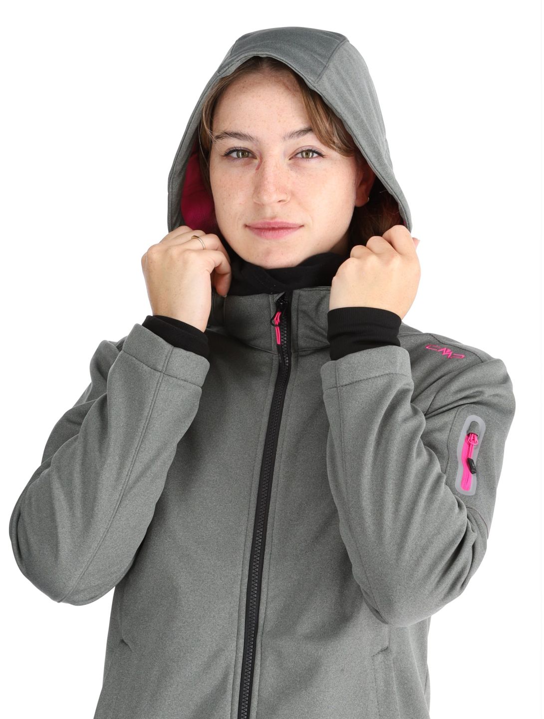 CMP, 39A5006M chaqueta de esquí softshell mujeres Mineral Melange verde 