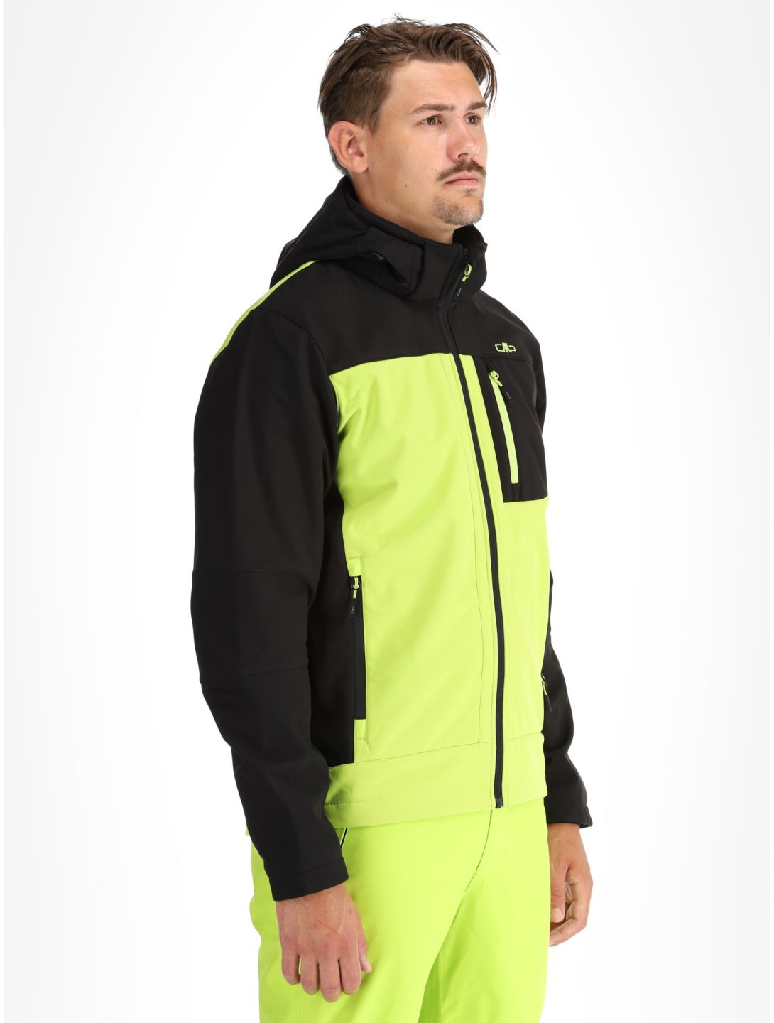 CMP, 3A01787N chaqueta de esquí softshell hombres Acid Yellow / Black amarillo, negro 