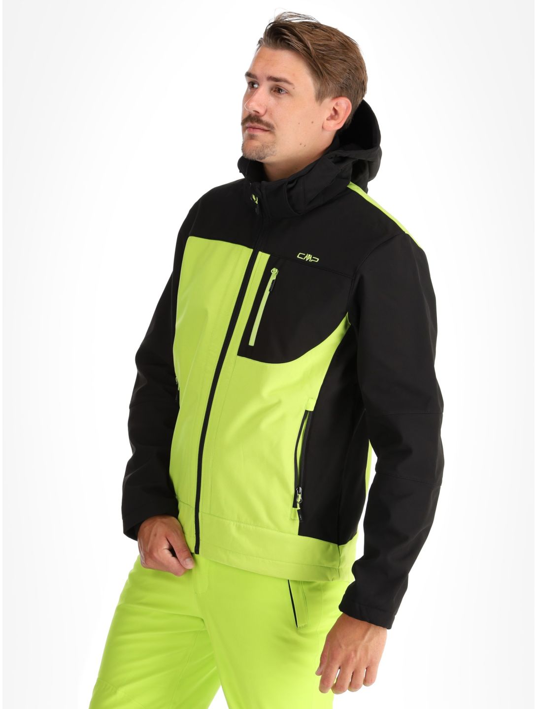 CMP, 3A01787N chaqueta de esquí softshell hombres Acid Yellow / Black amarillo, negro 