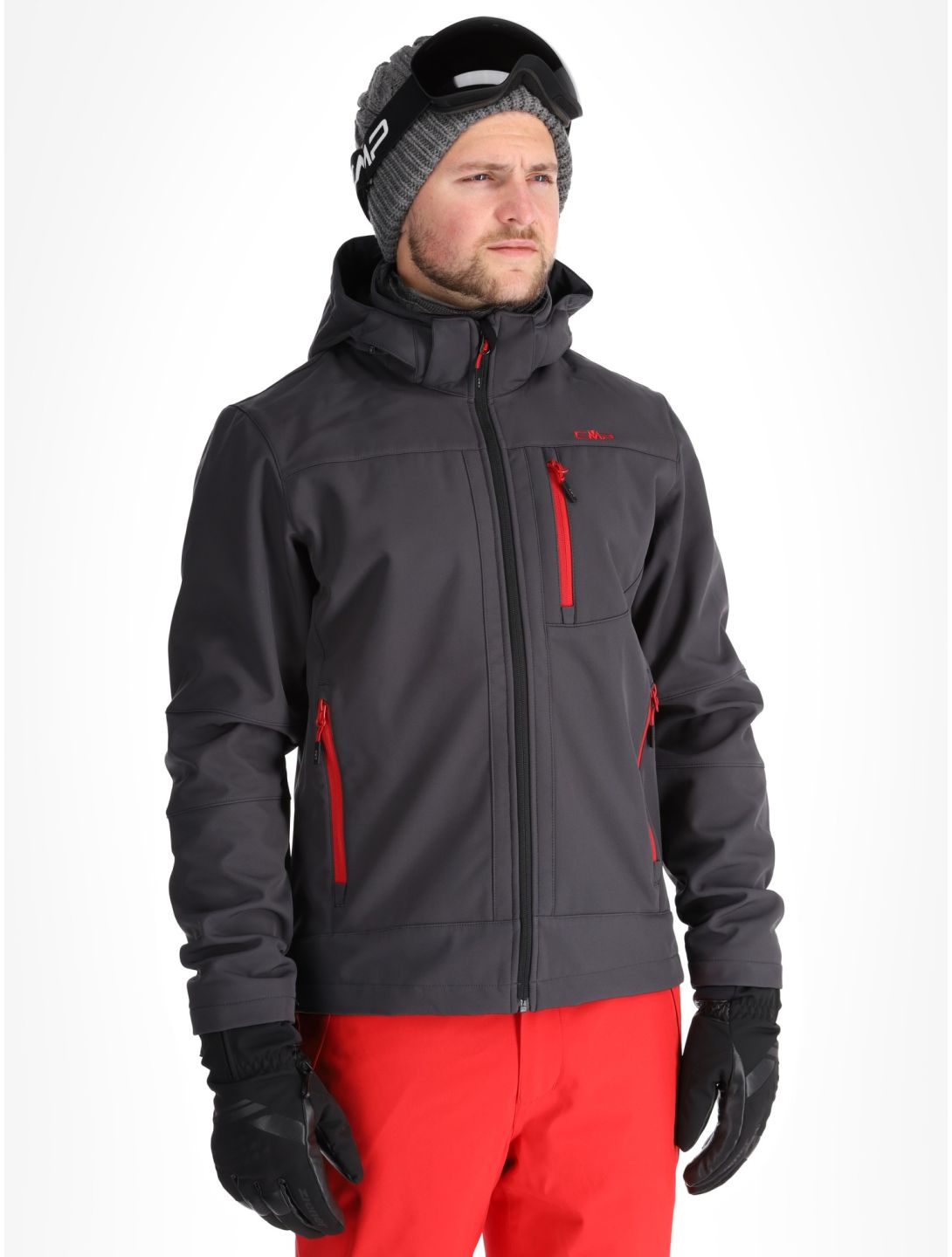 CMP, 3A01787N chaqueta de esquí softshell hombres Anthracite / Black / Chili gris, negro, rojo 