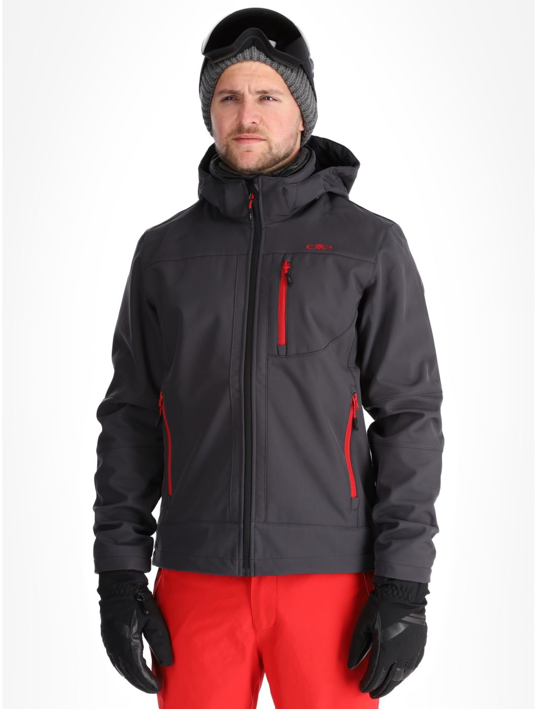 CMP, 3A01787N chaqueta de esquí softshell hombres Anthracite / Black / Chili gris, negro, rojo 