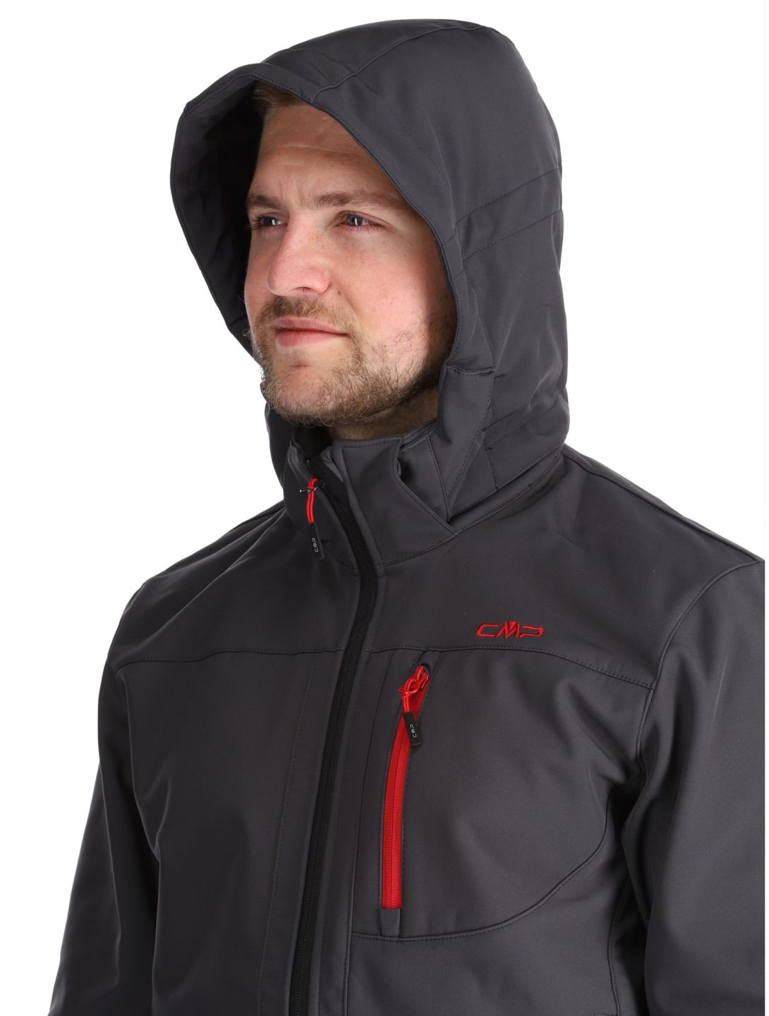 CMP, 3A01787N chaqueta de esquí softshell hombres Anthracite / Black / Chili gris, negro, rojo 