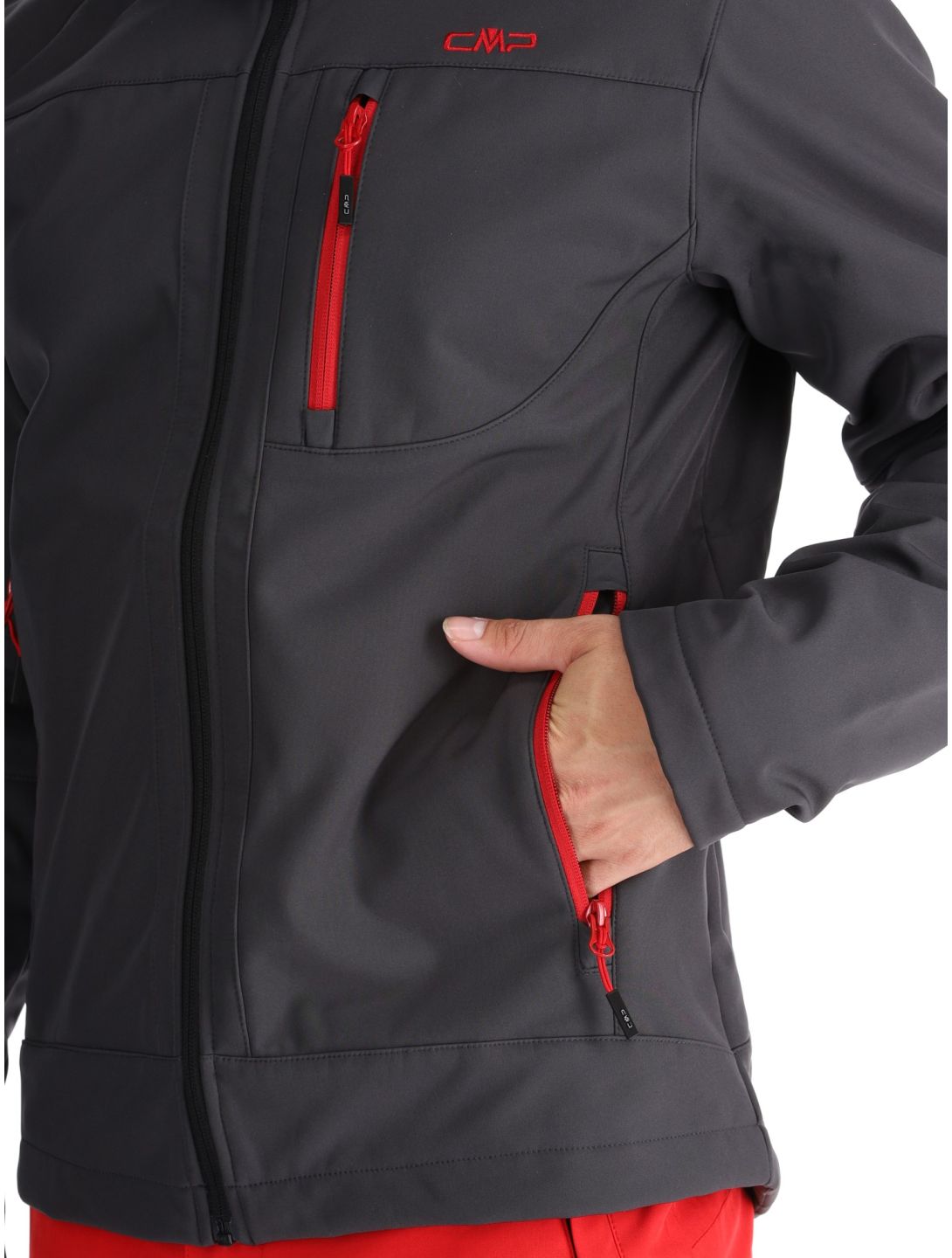 CMP, 3A01787N chaqueta de esquí softshell hombres Anthracite / Black / Chili gris, negro, rojo 