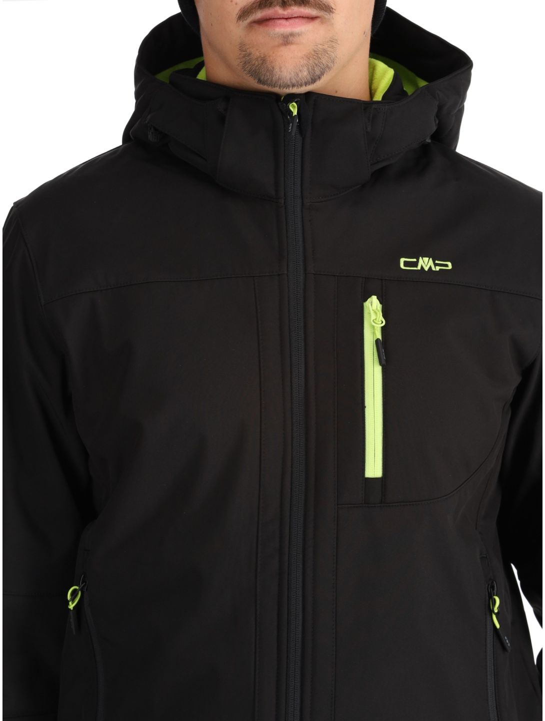 CMP, 3A01787N chaqueta de esquí softshell hombres Black / Acid negro 