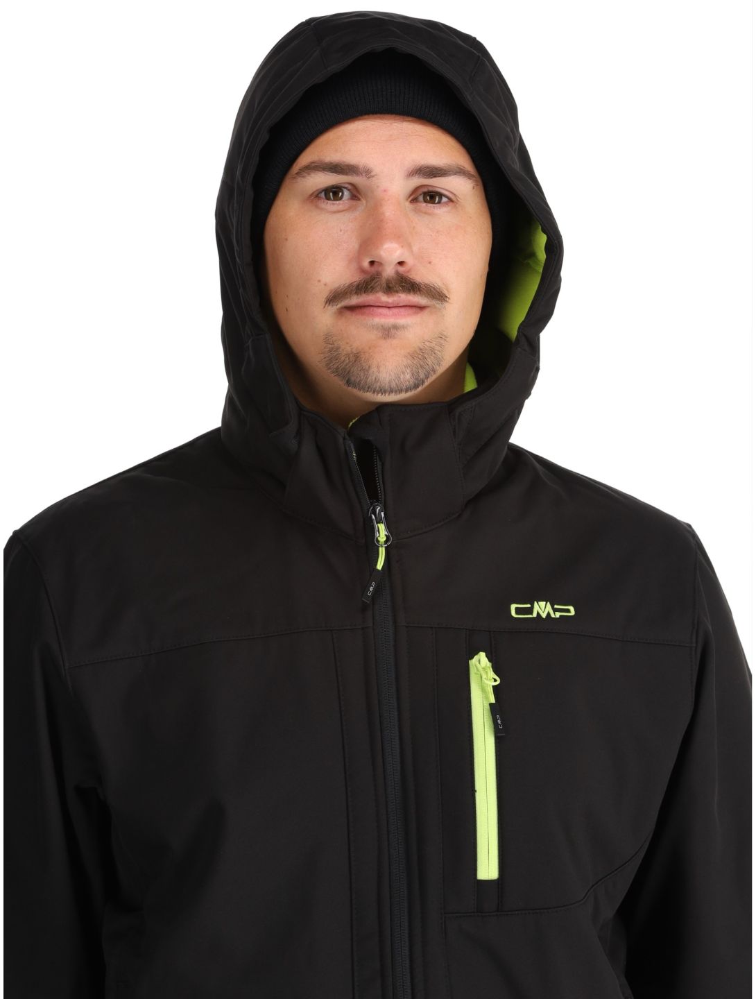 CMP, 3A01787N chaqueta de esquí softshell hombres Black / Acid negro 