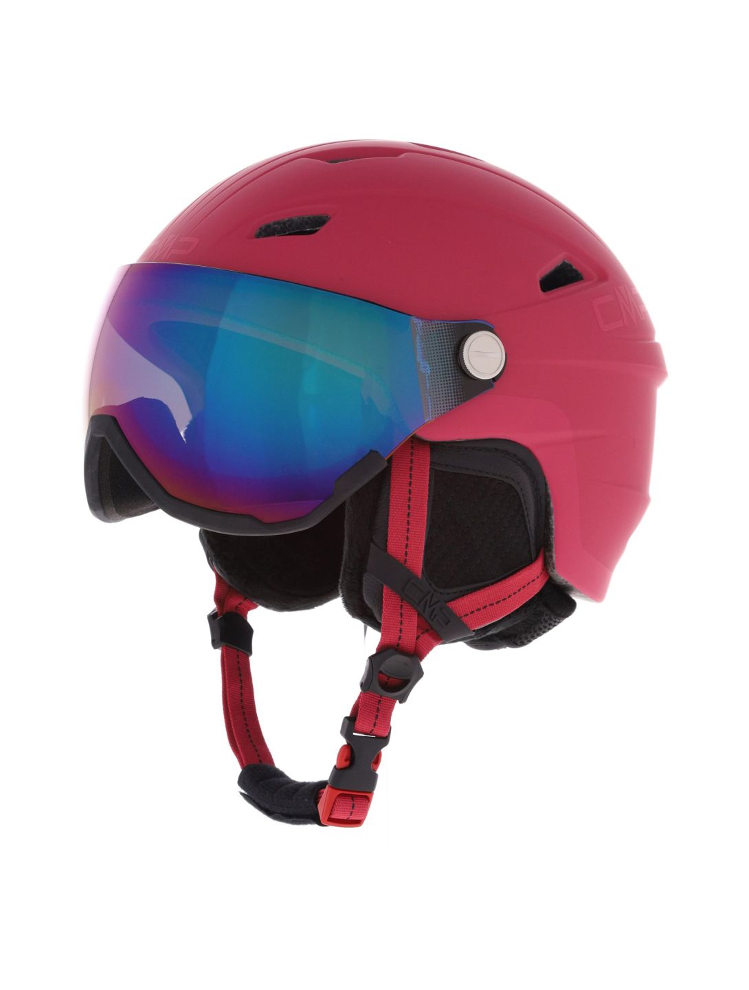 CMP, WJ-2 casco con visera niños Strawberry rojo 