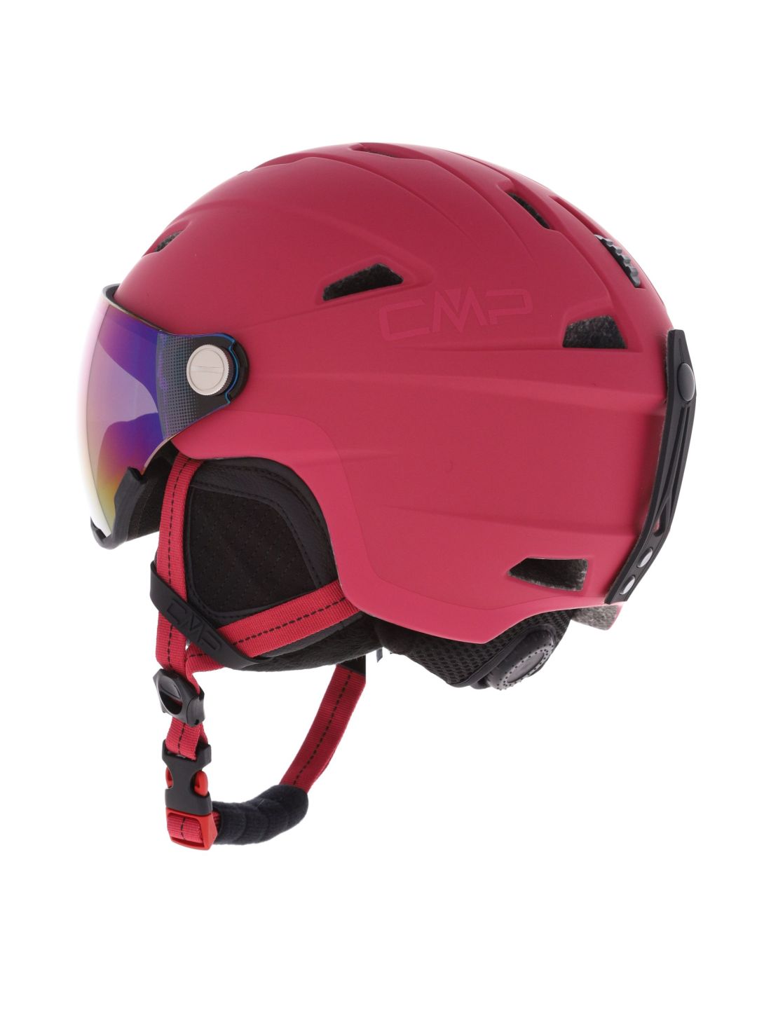 CMP, WJ-2 casco con visera niños Strawberry rojo 