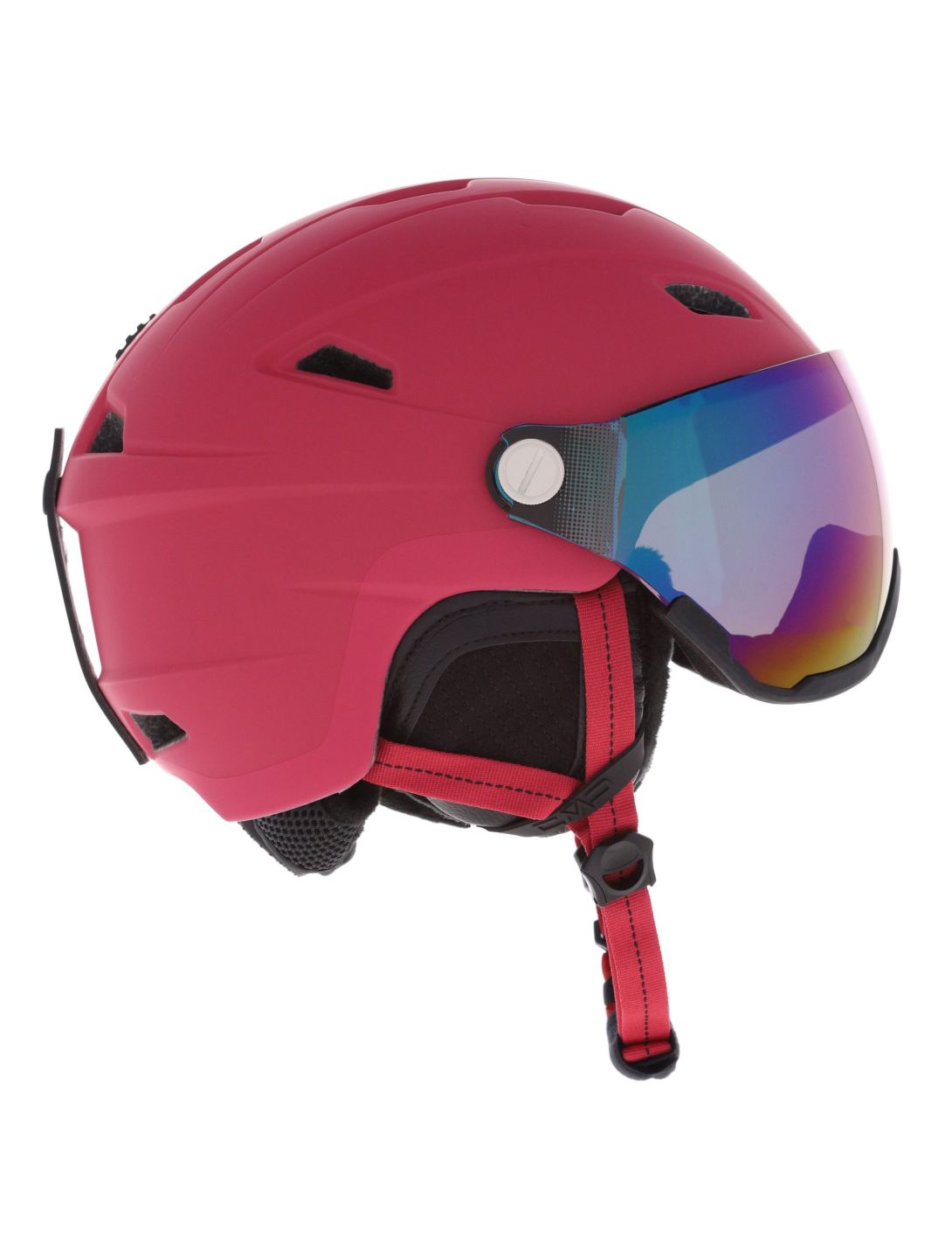 CMP, WJ-2 casco con visera niños Strawberry rojo 