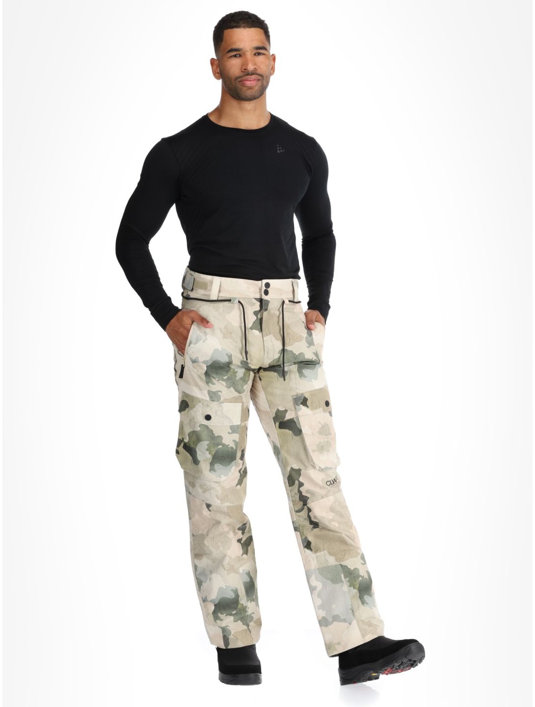 ColourWear, M Flight pantalones de esquí hombres Water Camo beige 