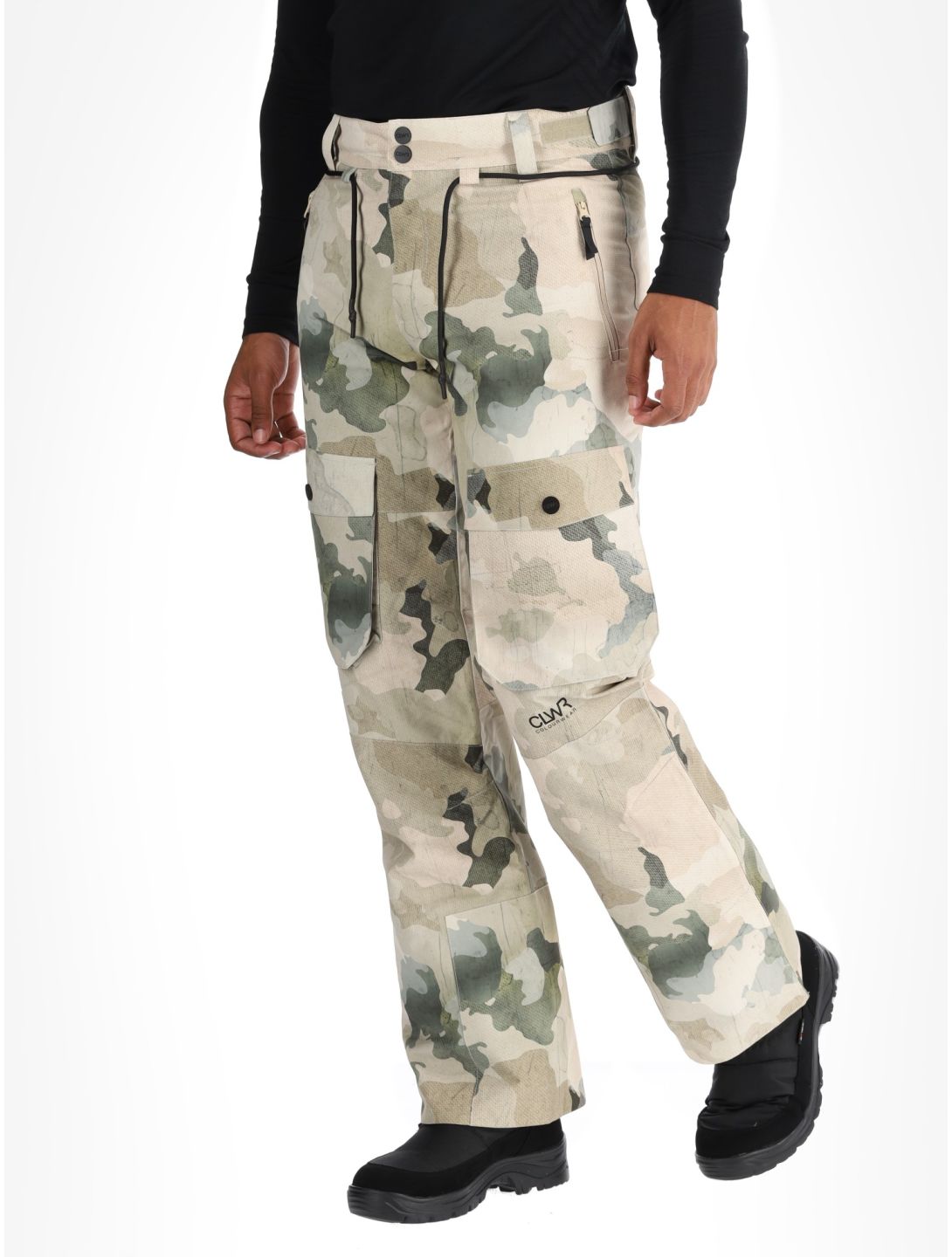 ColourWear, M Flight pantalones de esquí hombres Water Camo beige 