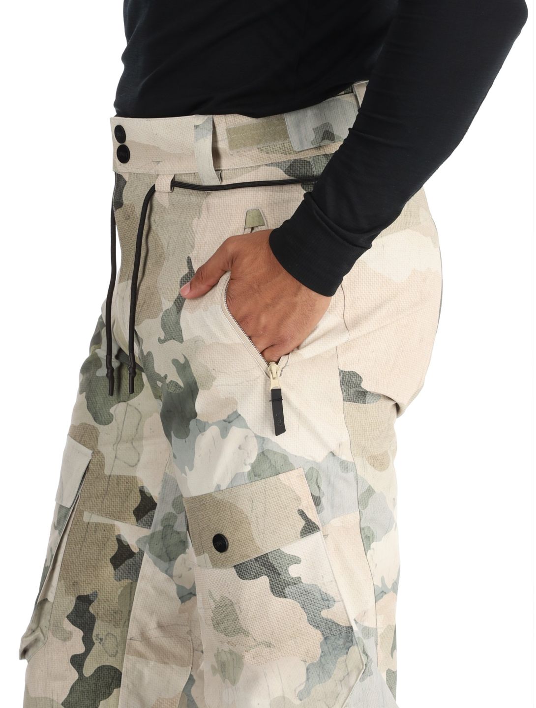 ColourWear, M Flight pantalones de esquí hombres Water Camo beige 