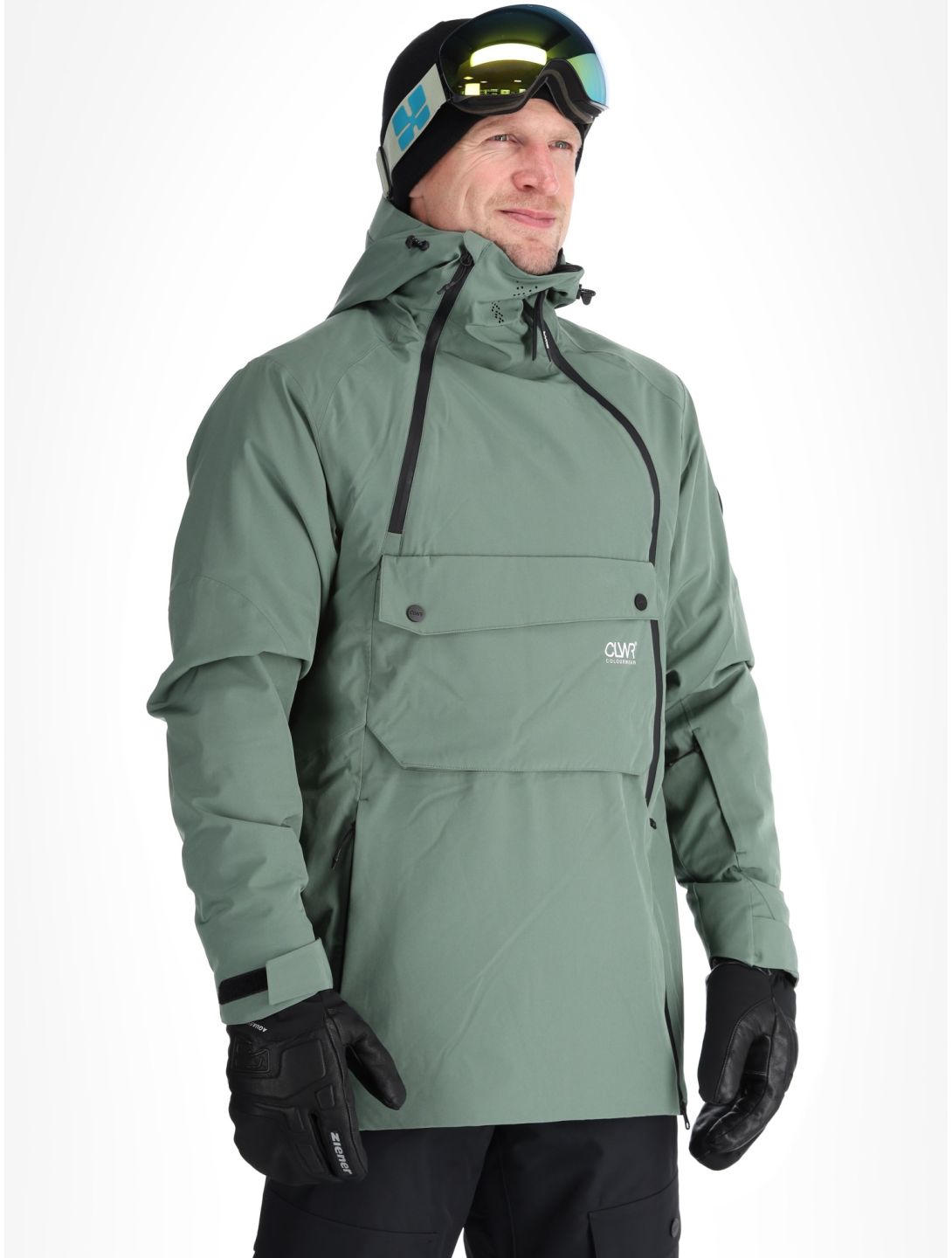 ColourWear, M Foil Anorak chaqueta de esquí hombres Dark Sage verde 