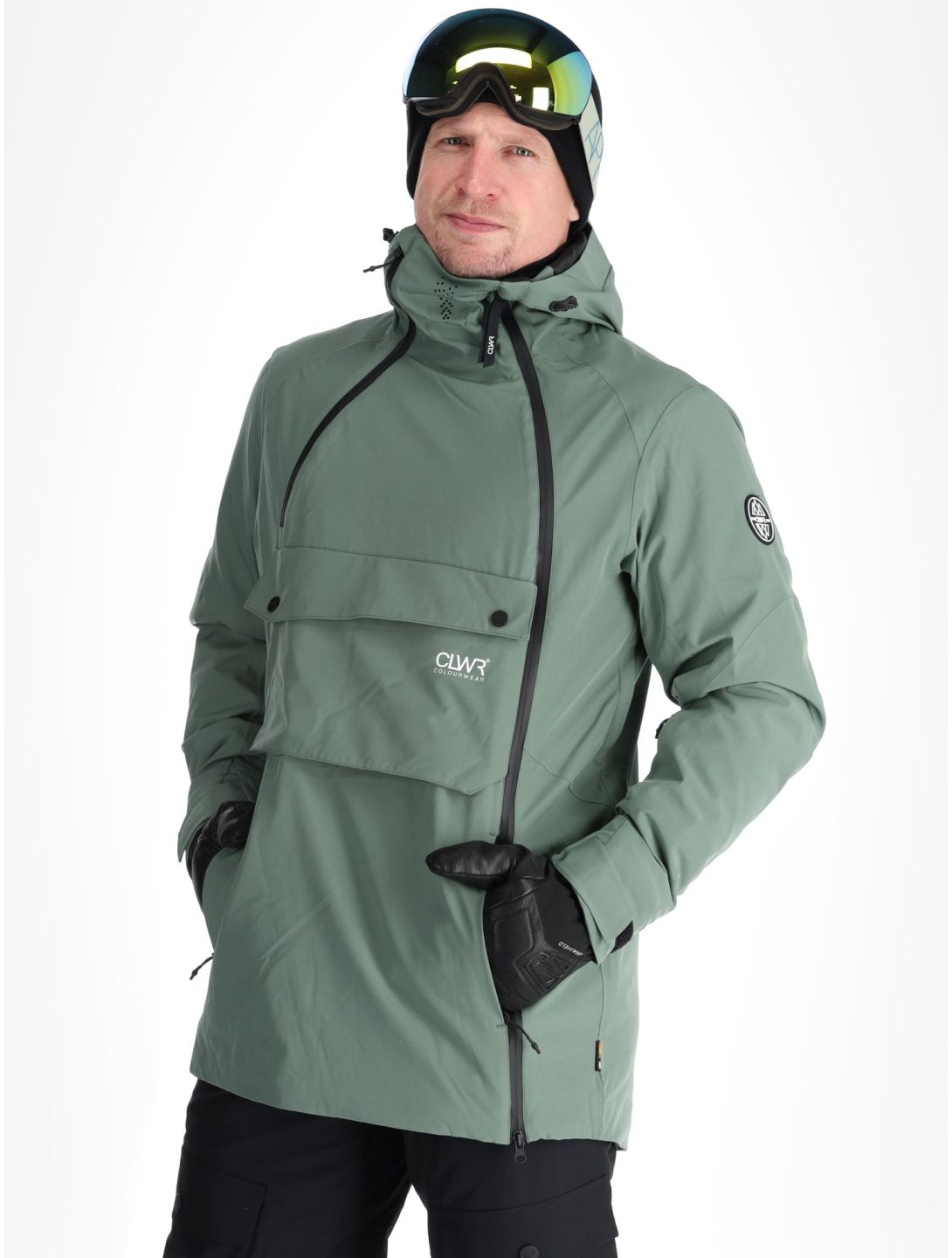 ColourWear, M Foil Anorak chaqueta de esquí hombres Dark Sage verde 