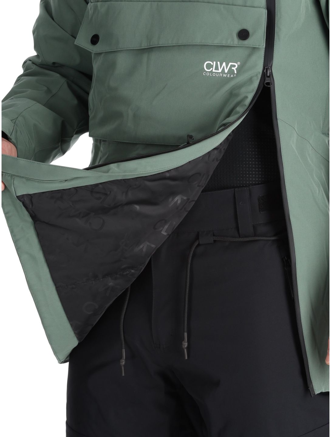 ColourWear, M Foil Anorak chaqueta de esquí hombres Dark Sage verde 