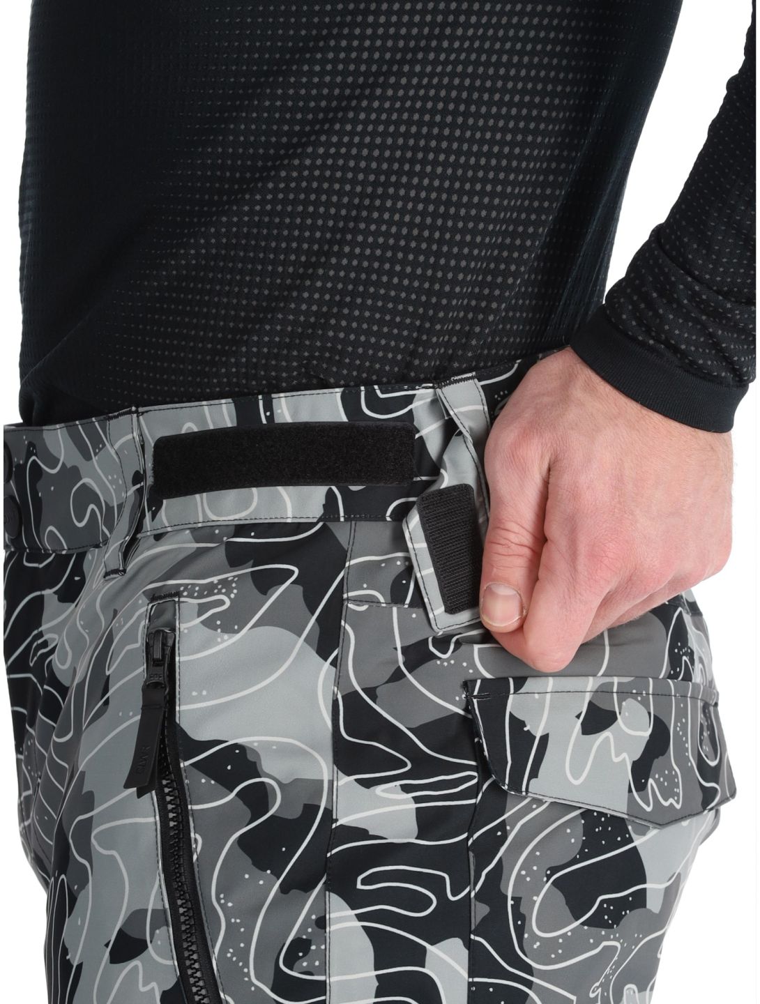 ColourWear, M Sharp pantalones de esquí hombres Black Map gris, negro 