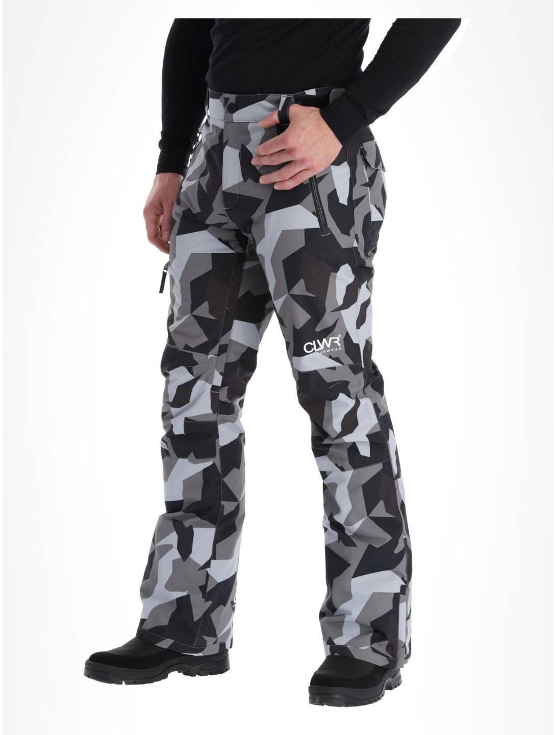 ColourWear, Sharp pantalones de esquí hombres Camo Grey gris 