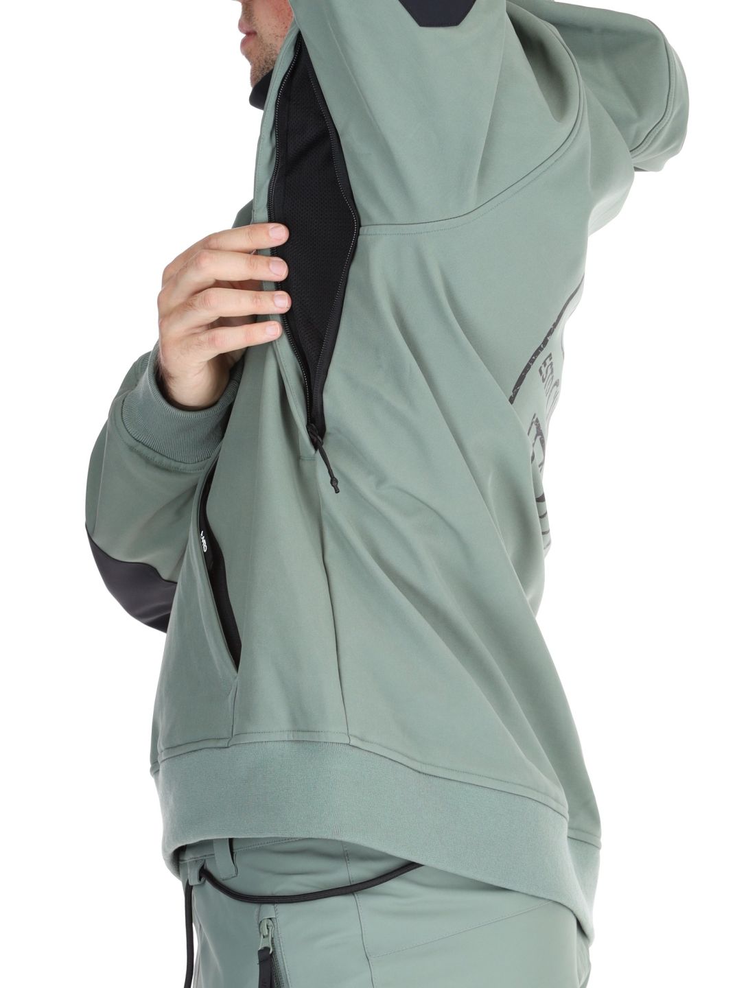 ColourWear, U Est 2010 Hood chaqueta de esquí softshell unisex Dark Sage verde 