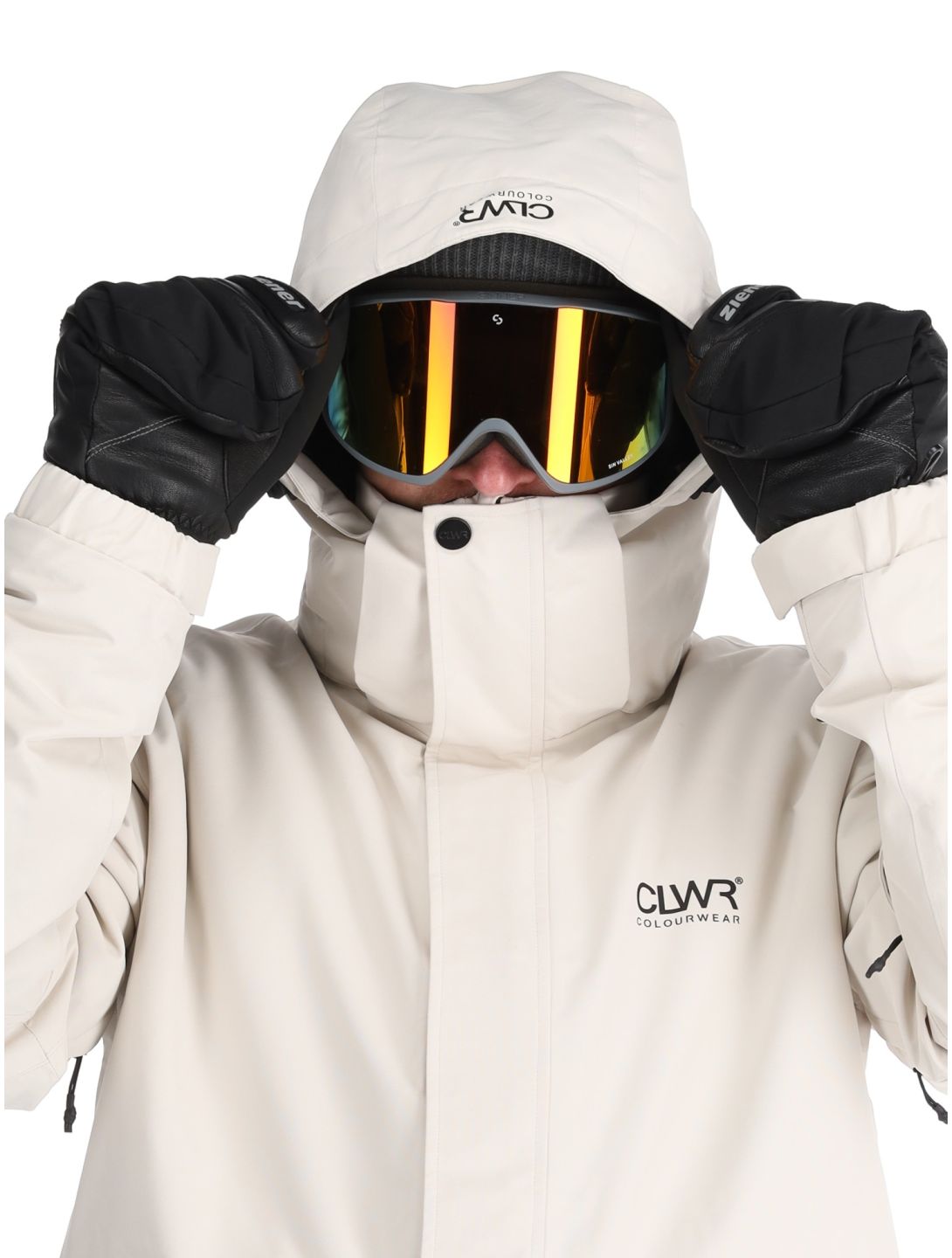 ColourWear, U Mountain Cargo chaqueta de esquí unisex Off-White blanco 