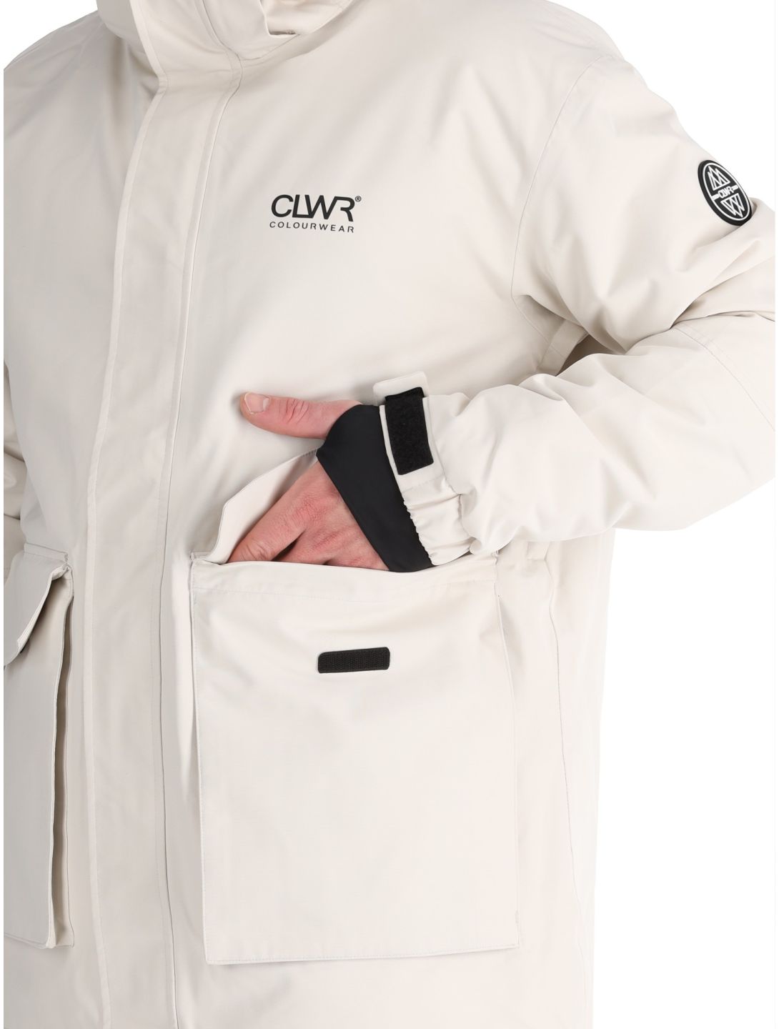 ColourWear, U Mountain Cargo chaqueta de esquí unisex Off-White blanco 