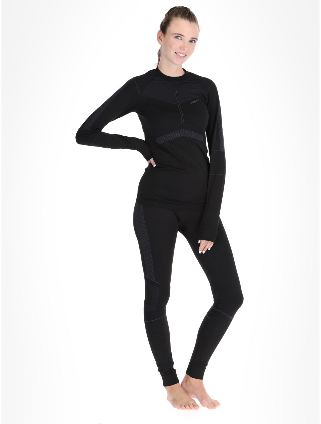 Craft, Active Intensity Crewneck LS camisa termoactiva mujeres Black / Asphalt negro 