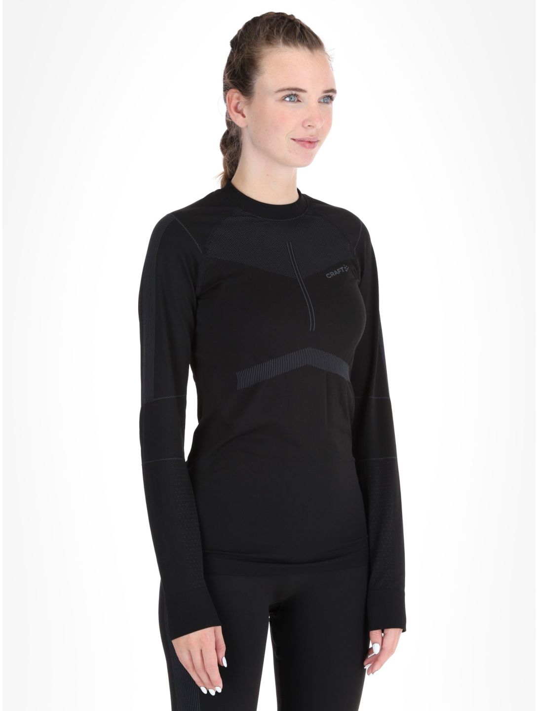 Craft, Active Intensity Crewneck LS camisa termoactiva mujeres Black / Asphalt negro 