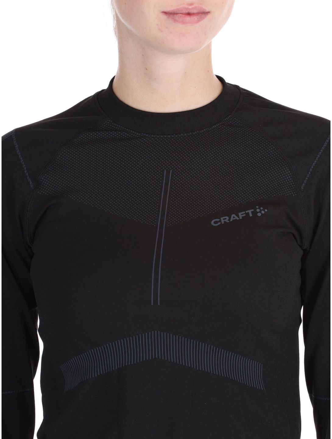 Craft, Active Intensity Crewneck LS camisa termoactiva mujeres Black / Asphalt negro 