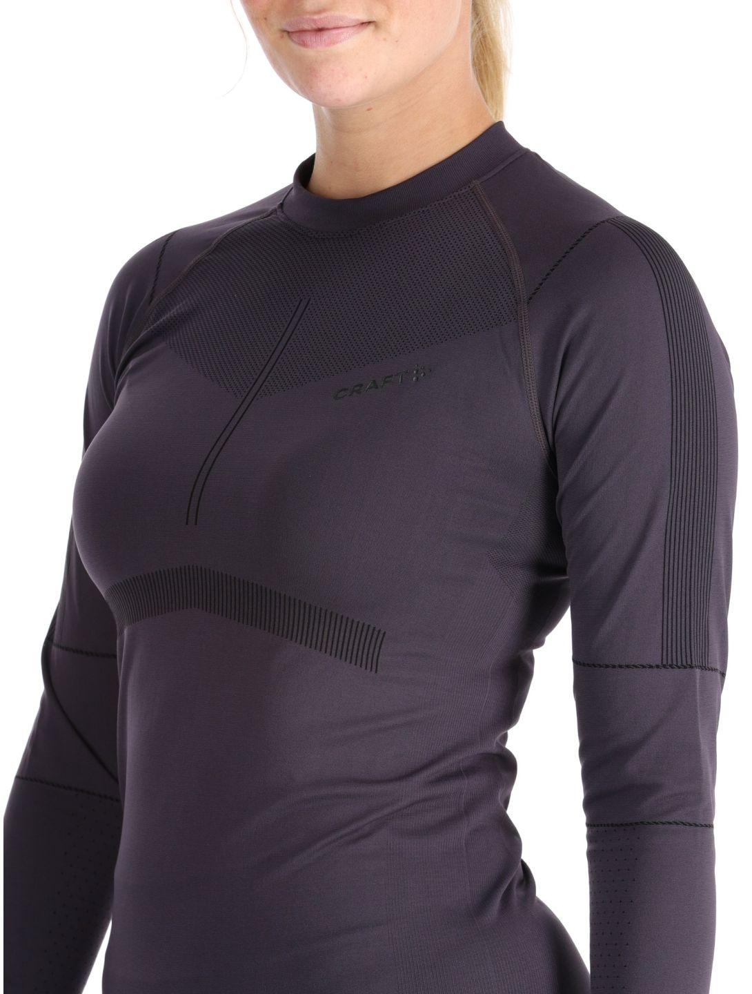 Craft, Active Intensity Crewneck LS camisa termoactiva mujeres DK Plum púrpura 