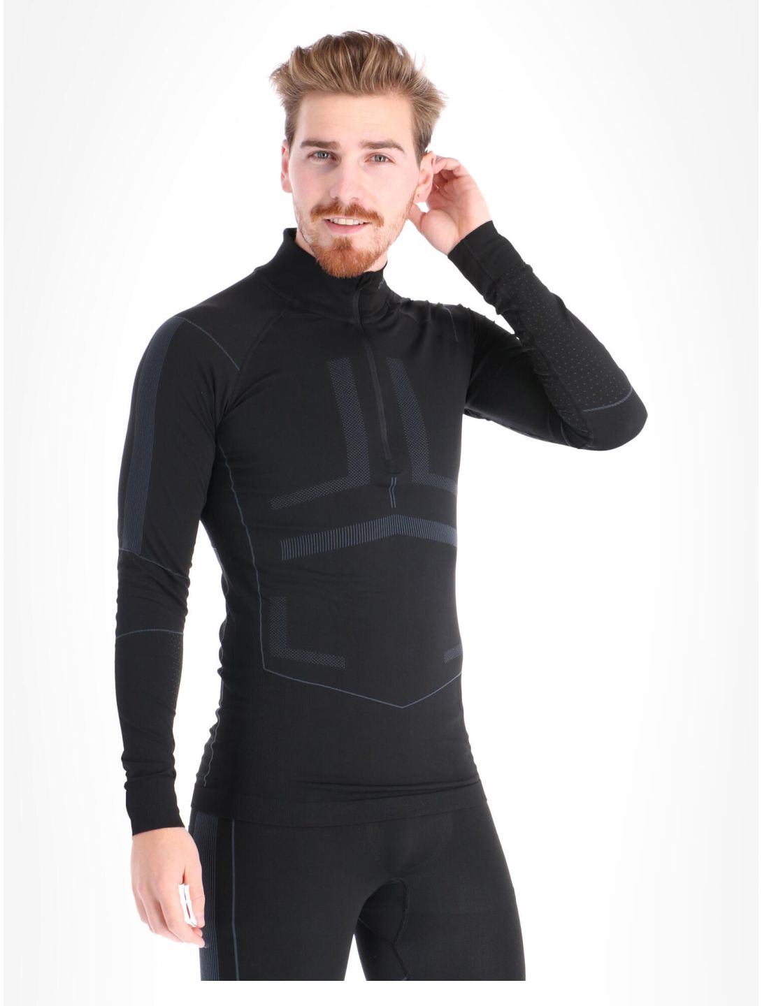 Craft, Active Intensity Zip camisa termoactiva hombres Black / Asphalt negro 