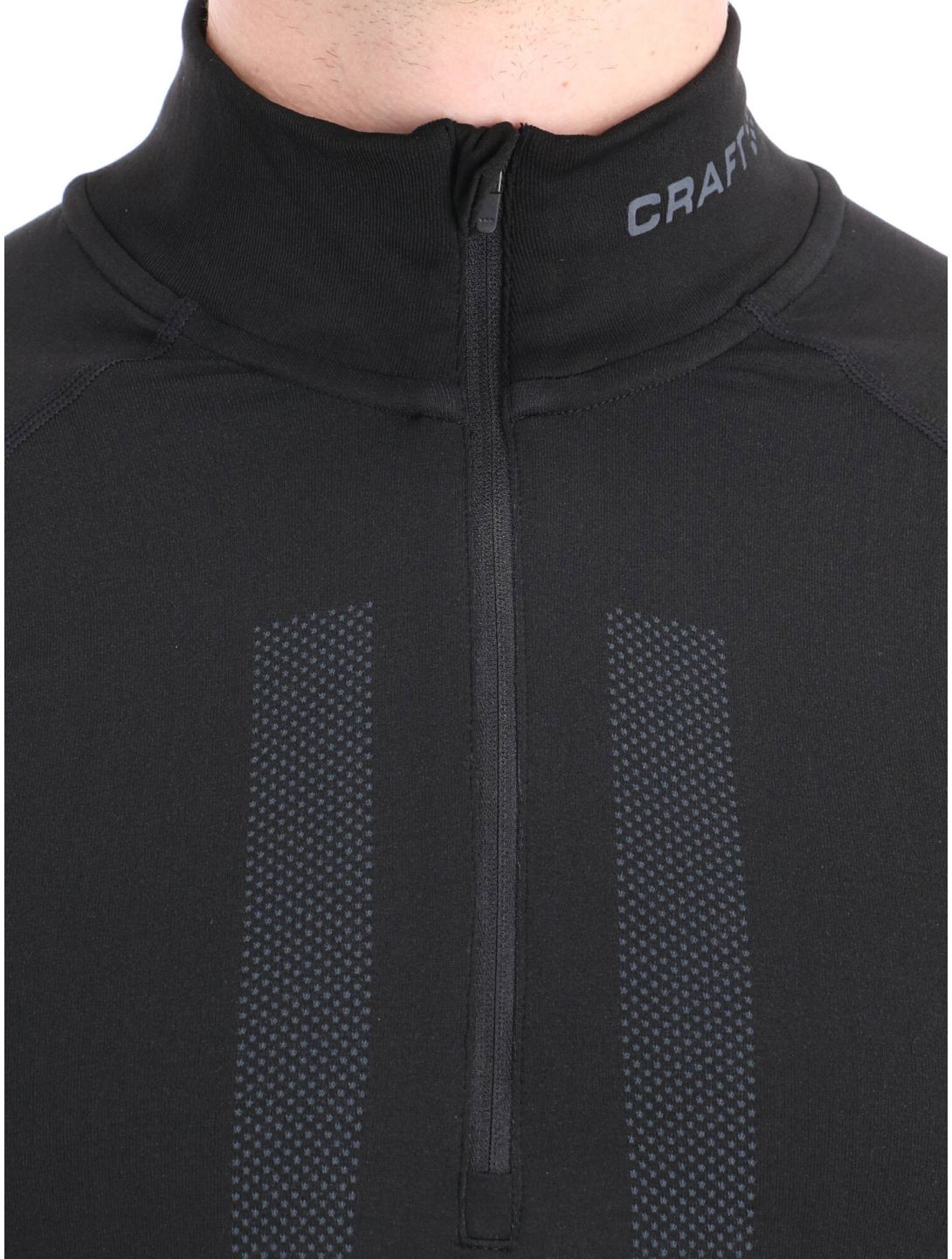 Craft, Active Intensity Zip camisa termoactiva hombres Black / Asphalt negro 