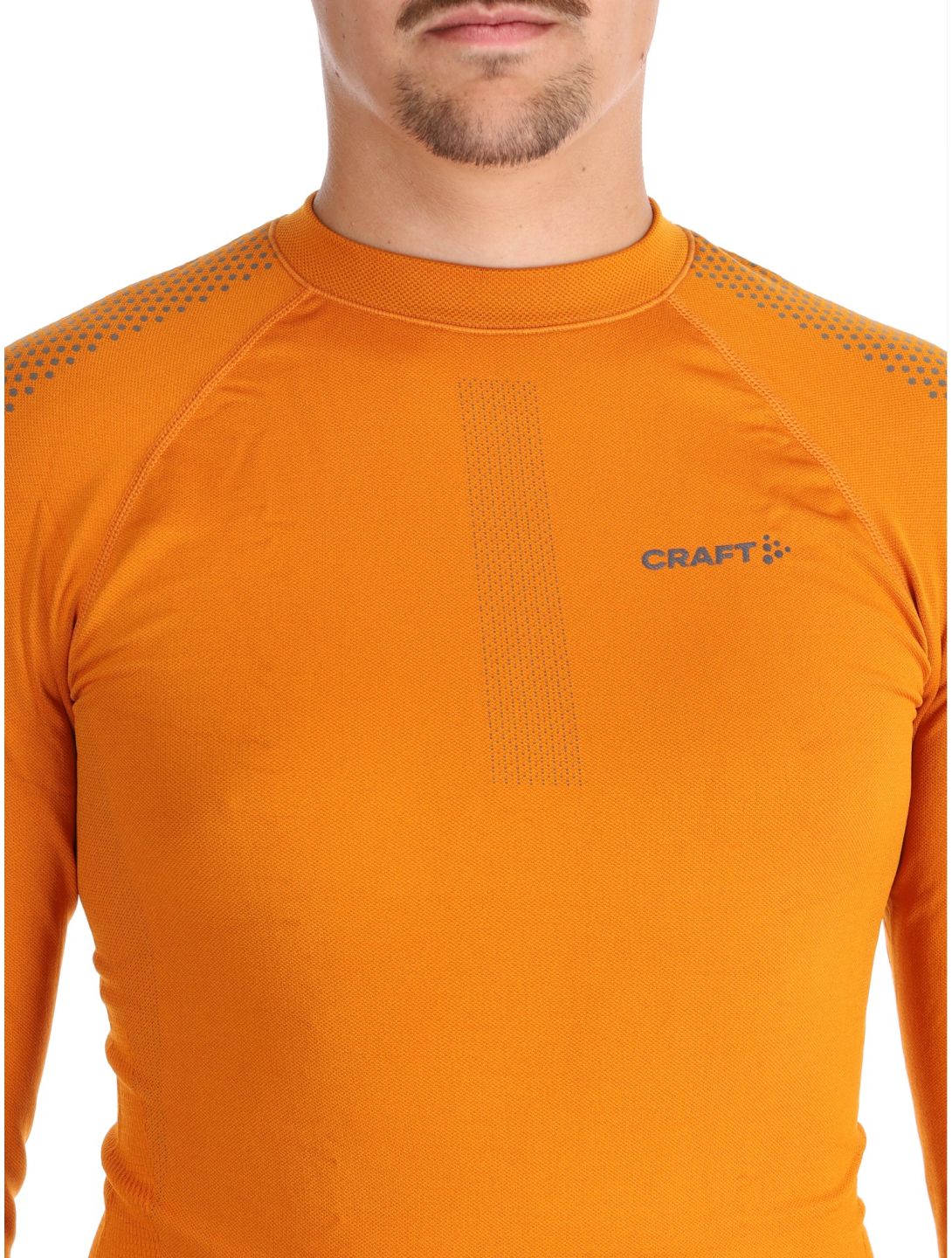 Craft, Adv Warm Intensity LS camisa termoactiva hombres Cara / Granite gris, naranja 