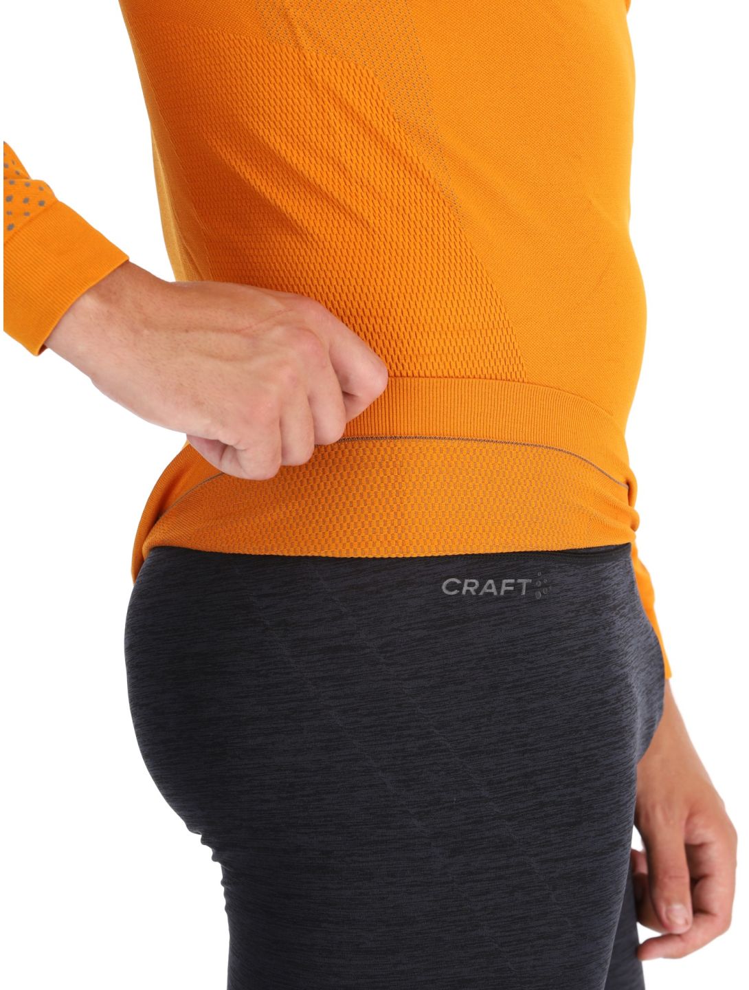 Craft, Adv Warm Intensity LS camisa termoactiva hombres Cara / Granite gris, naranja 