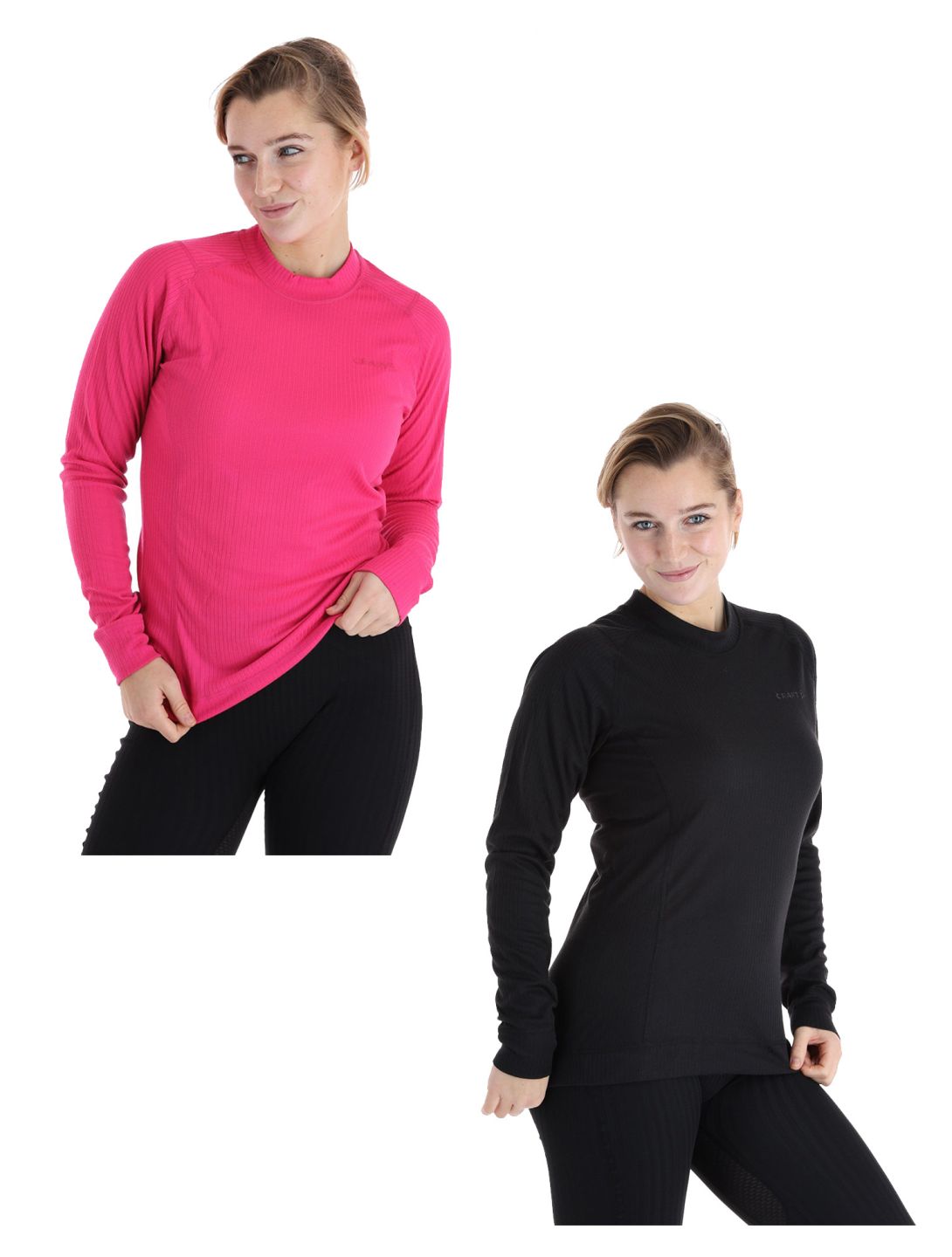 Craft, Core 2-pack Tops camisa termoactiva 2-pack mujeres Black-Fame negro, rosa 