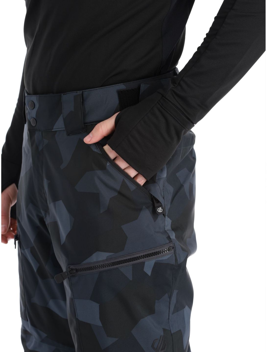 Dare2b, Baseplate pantalones de esquí hombres Black Camo gris, negro 