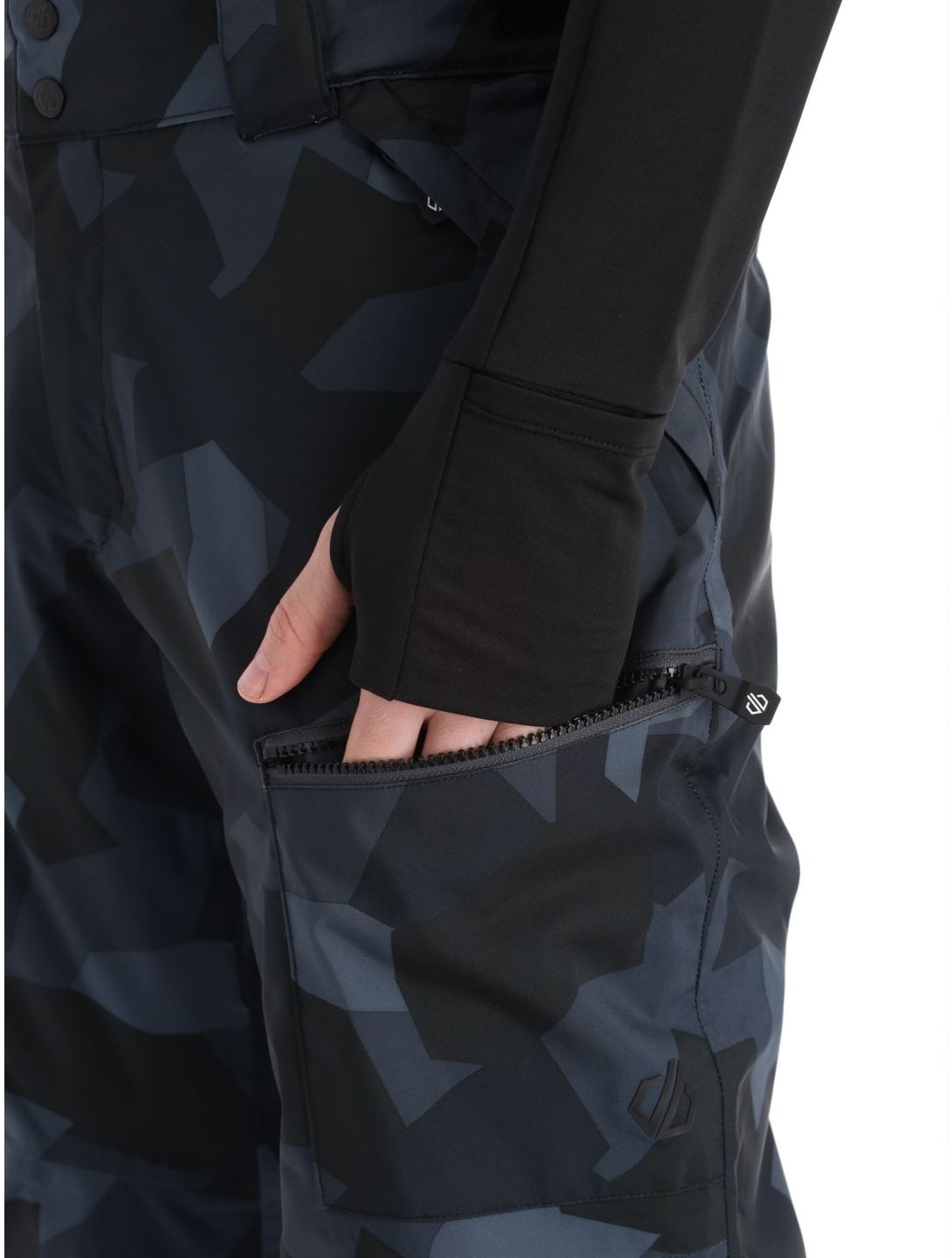 Dare2b, Baseplate pantalones de esquí hombres Black Camo gris, negro 