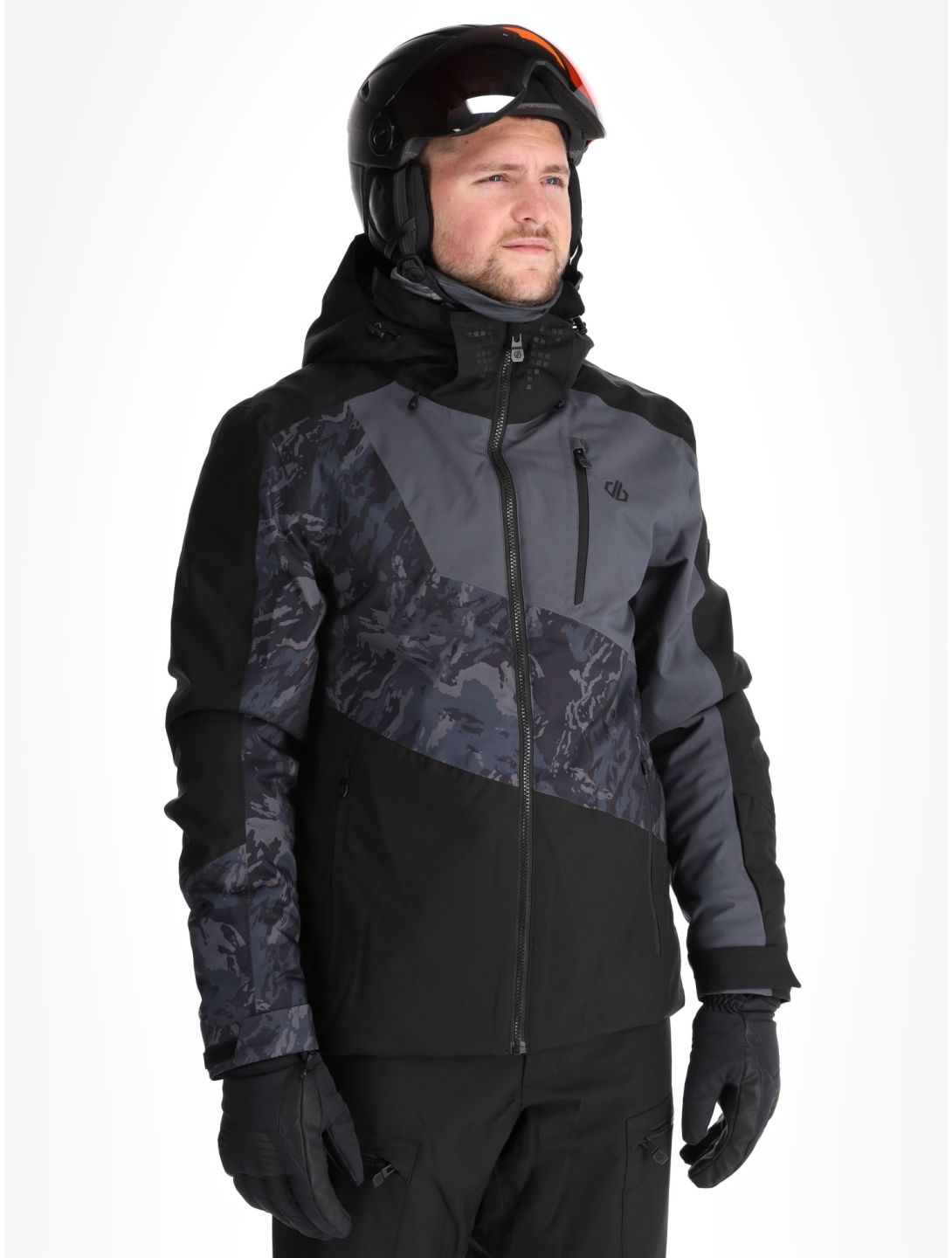 Dare2b, Baseplate II chaqueta de esquí hombres Black / Ebony Grey Mountain Print gris, negro 