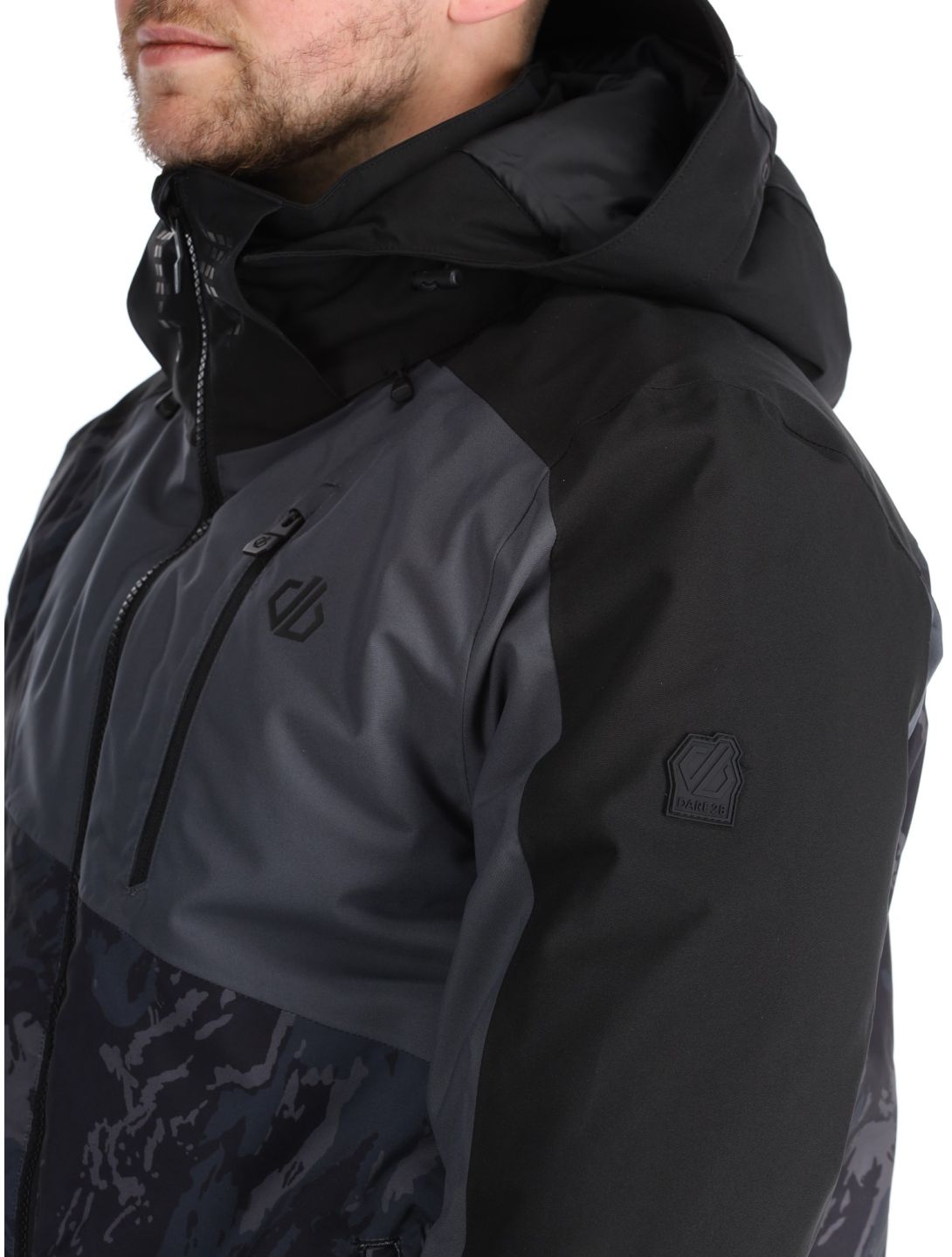 Dare2b, Baseplate II chaqueta de esquí hombres Black / Ebony Grey Mountain Print gris, negro 