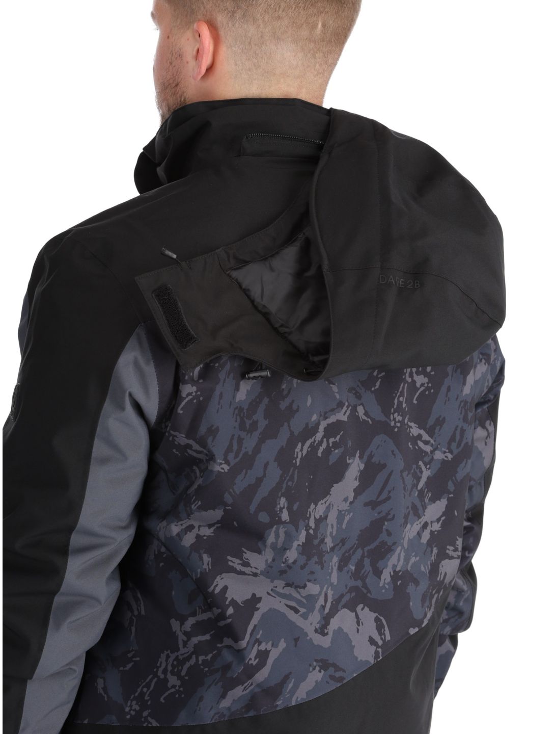 Dare2b, Baseplate II chaqueta de esquí hombres Black / Ebony Grey Mountain Print gris, negro 